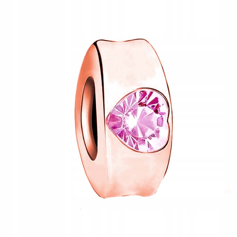 Přívěsek Srdce Růžová zirkon Zlato stříbro