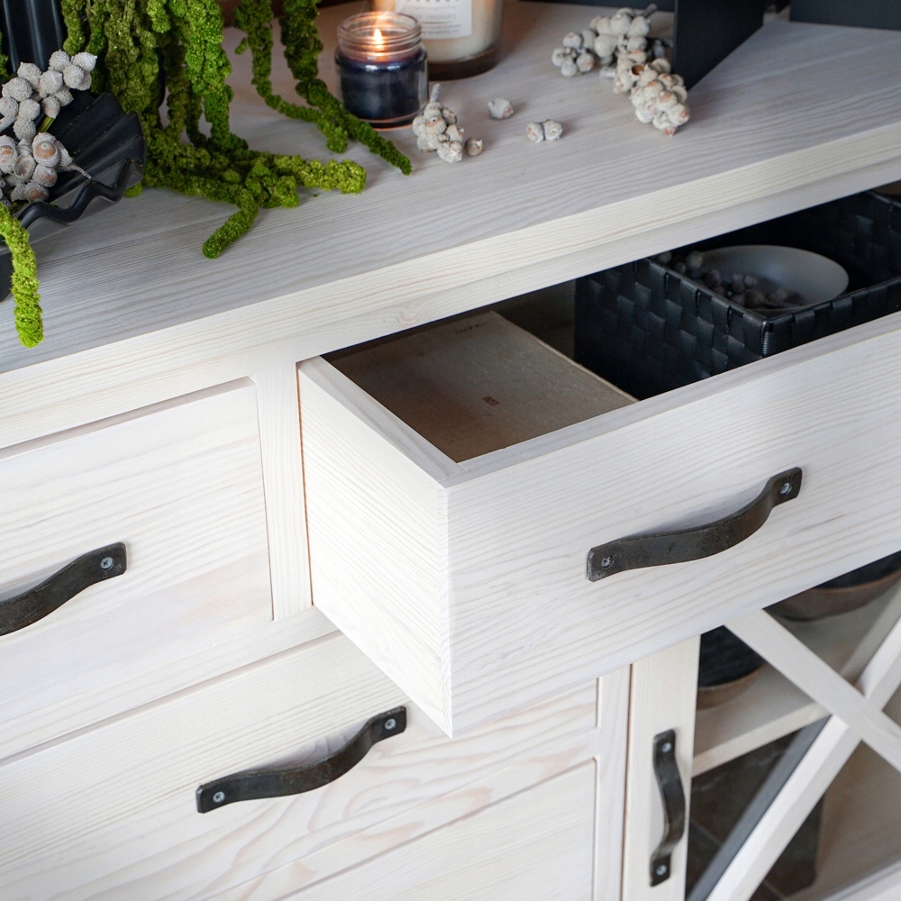 Duża drewniana komoda SEL19 Kolekcja STEEL