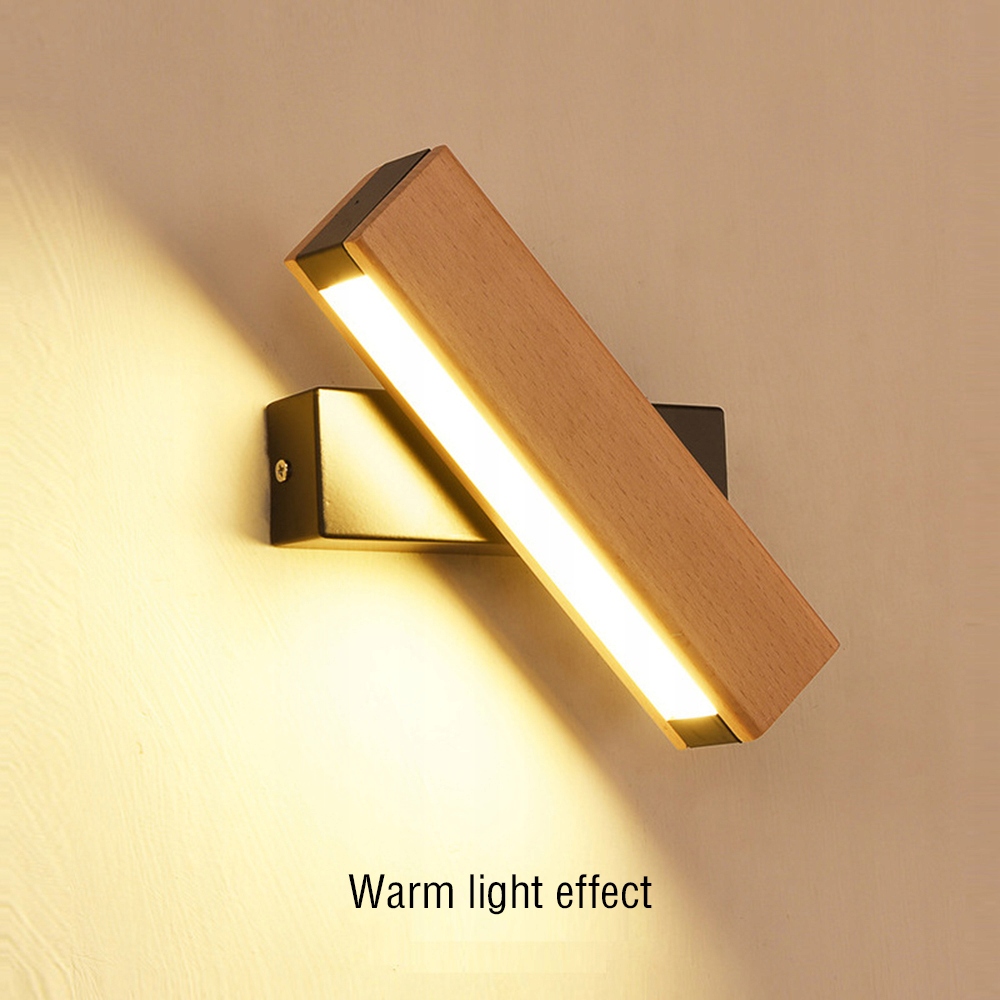 Obrotowa lampa LED 4W ścienna z litego drewna Kolekcja Unidentified