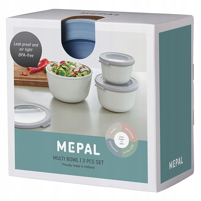CIRQULA ZESTAW 3 MISKI POJEMNIKI SZCZELNE ŻYWNOŚĆ Kod producenta BŁĘKITNE MIKROFALI ZAMRAŻARKI SAŁATEK