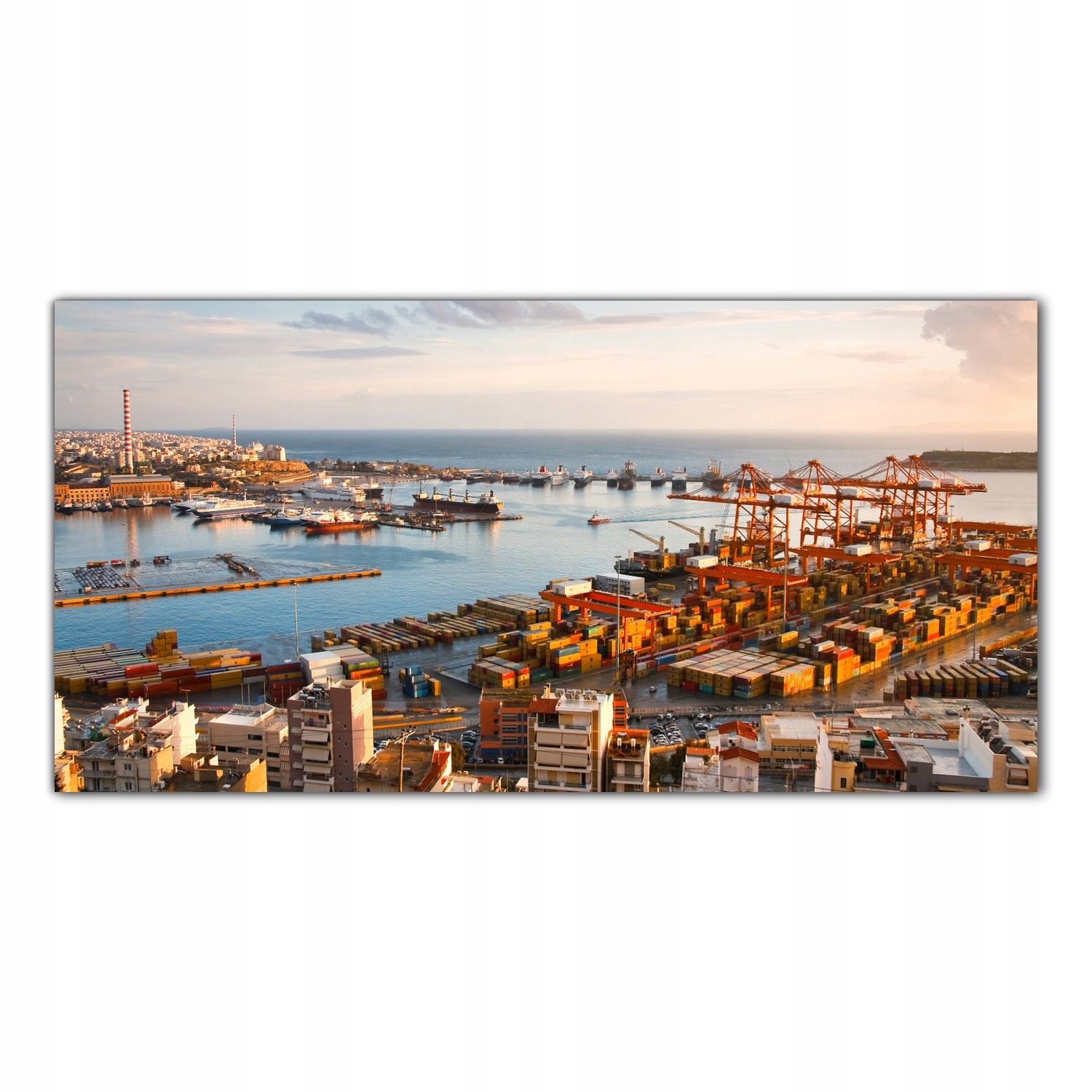 Obraz na skle Foto Port Atény Kontajnery 120x60