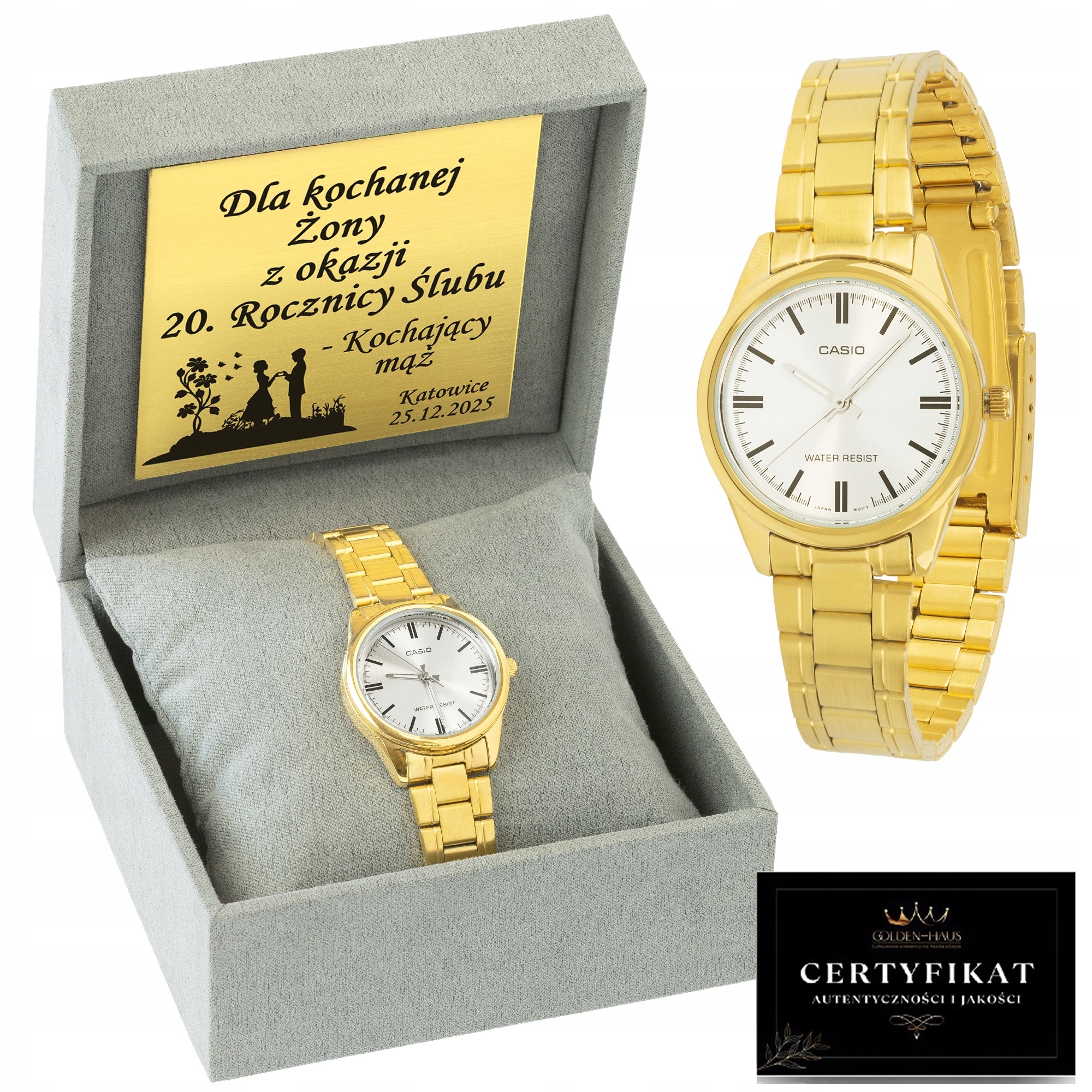Luxusní Dámské Zlaté Hodinky Casio 24K Certifikát Unikátní Dárek