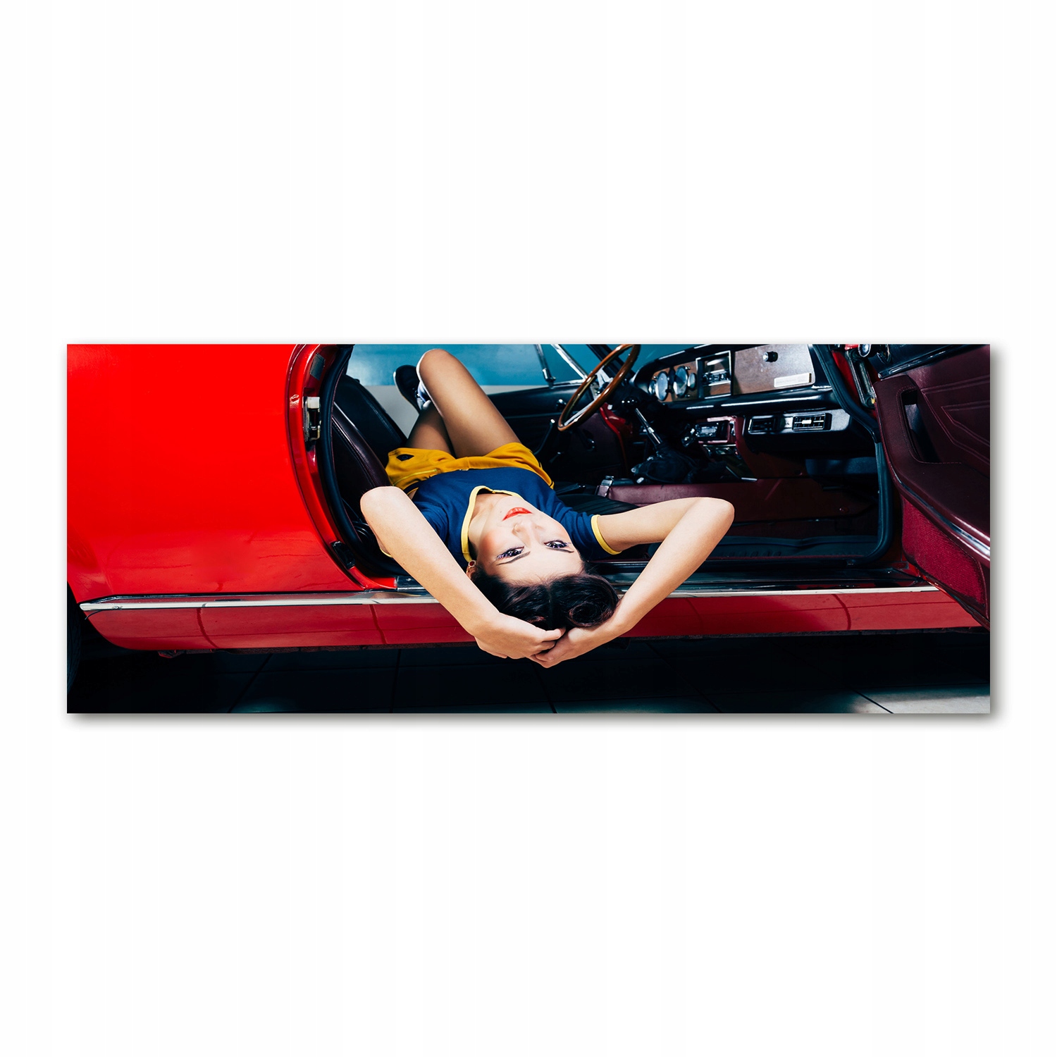 

Foto obraz akryl zdjęcie Kobieta w aucie 125x50 cm