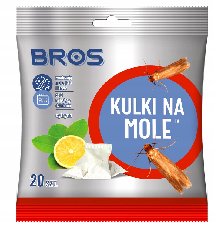 

Bros Kulki na Mole Odzieżowe do 6mcy Cytryna 20szt