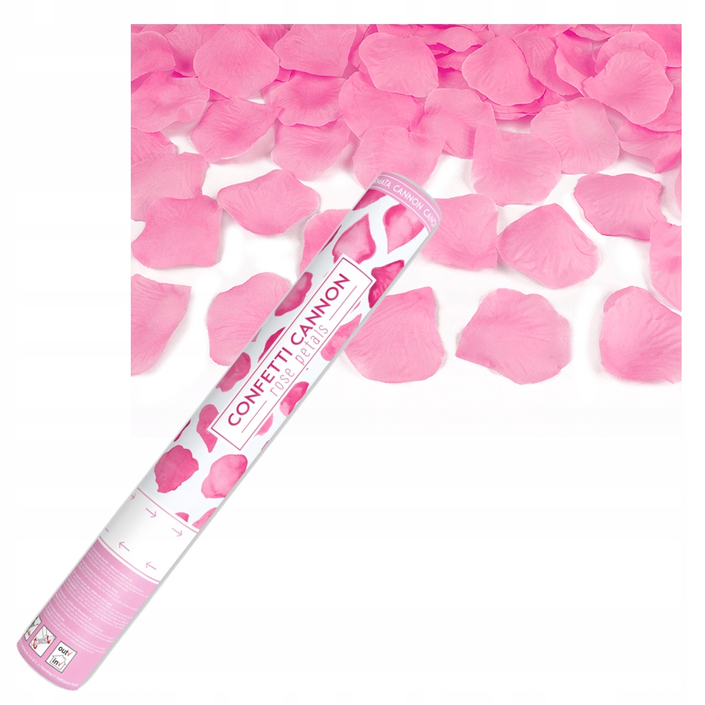 Tuba Konfetti Różowe Płatki Róż Wesele 80cm 4szt EAN (GTIN) 5901157433039