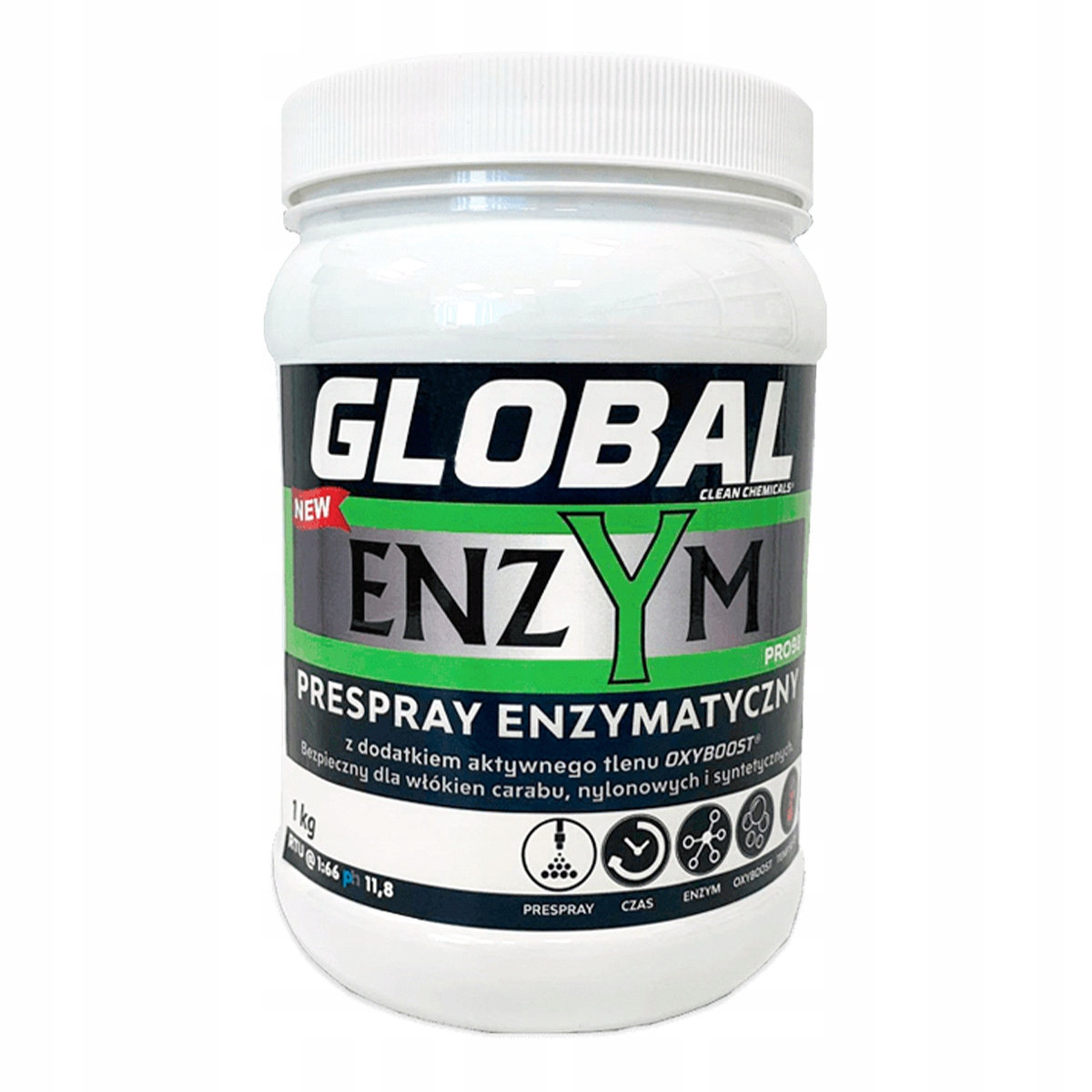 Global Enzym Pro98 1kg prespray enzymatyczny do prania tapicerki dywanow Ga