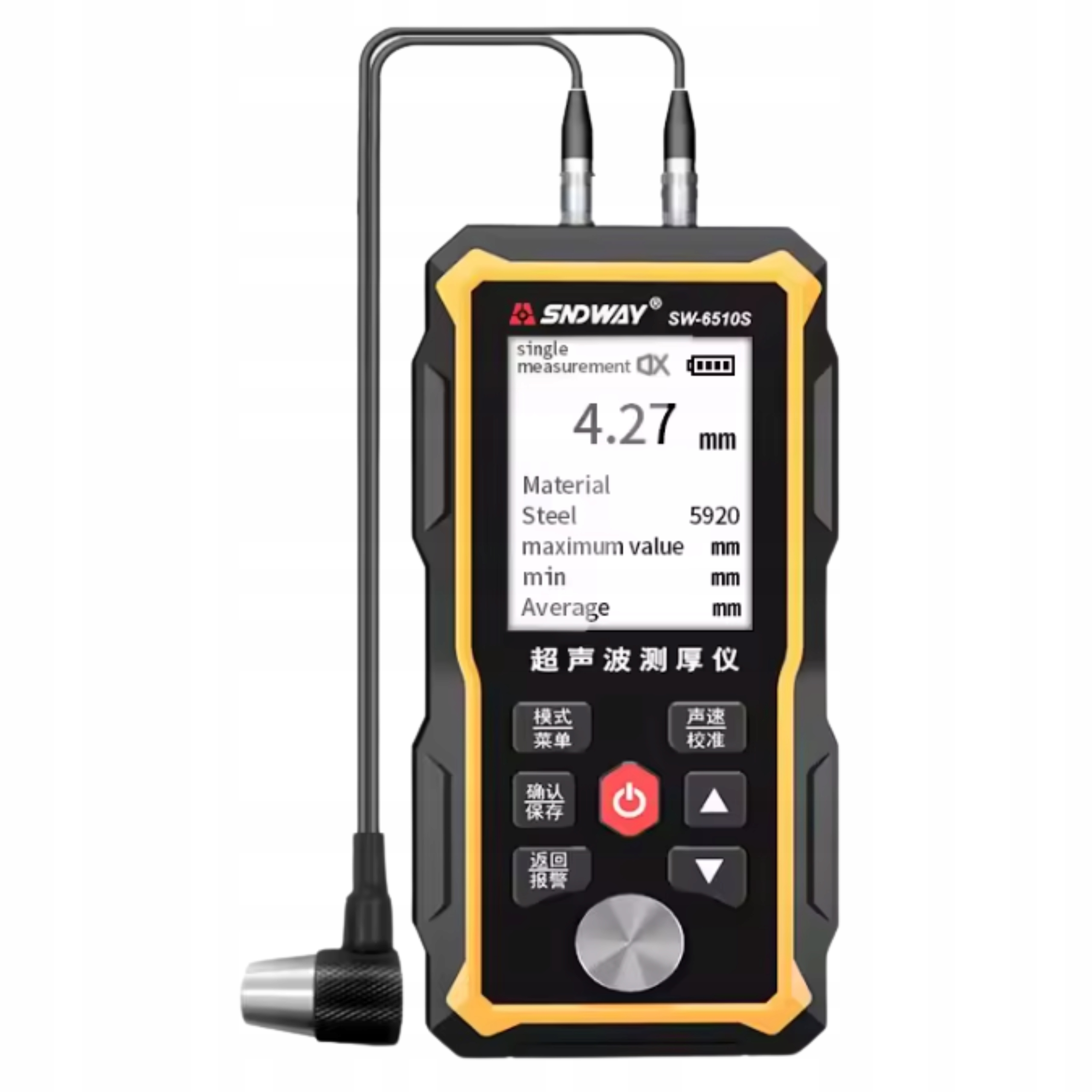 Měřič tloušťky Ultrazvukový 300 mm Sonda Lakovacího materiálu Povrchová úprava Ocel