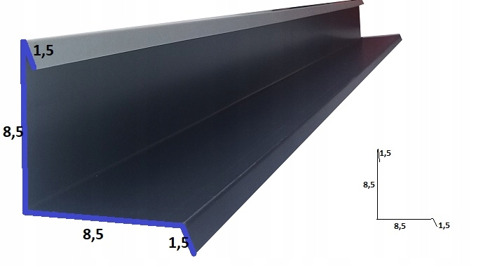 Obróbka przyścienna 2 ral7016 połys GRAFIT dł1,95m