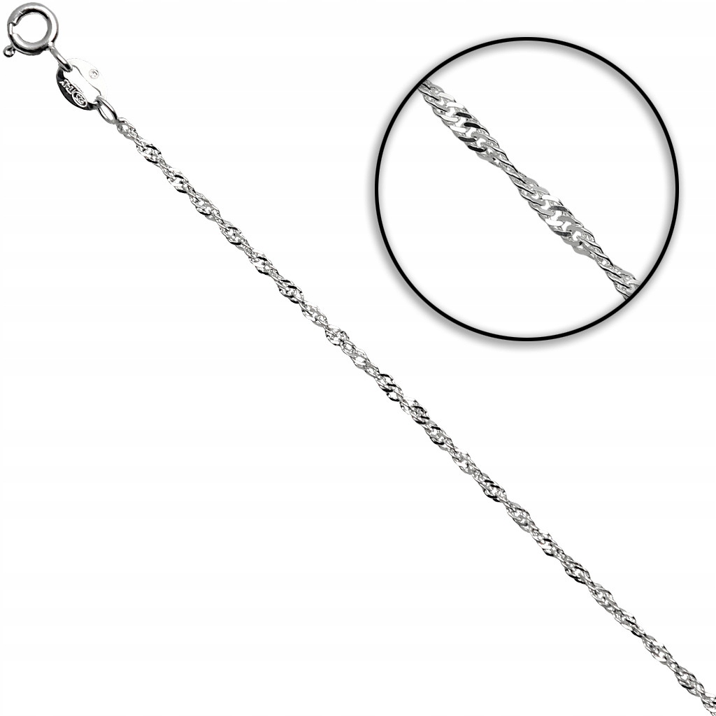 

Łańcuszek srebrny singapur 38cm 1.5mm 925