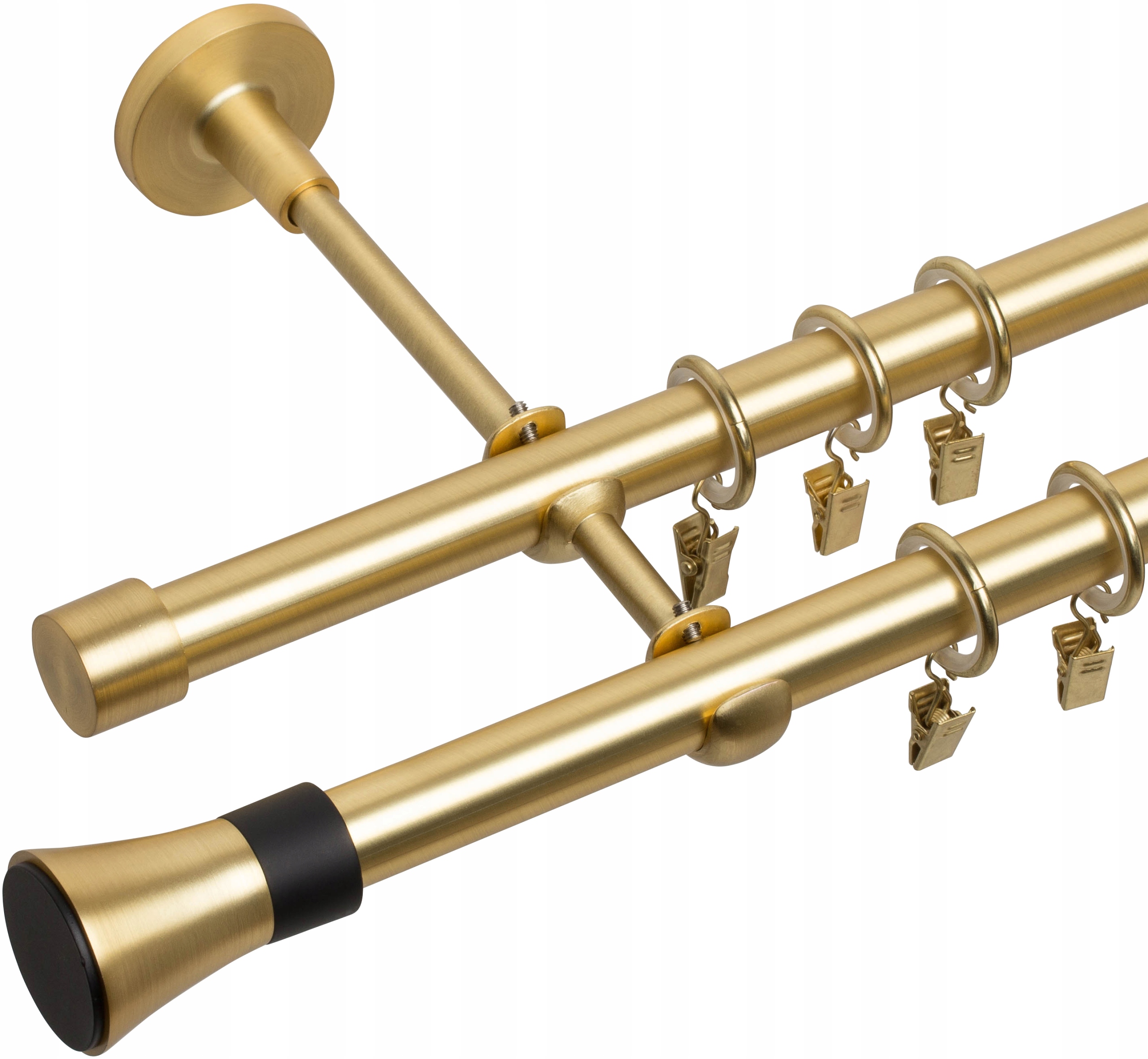 

Karnisz Podwójny Mosiądz Mat 19 mm 120 cm