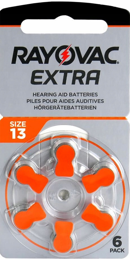 

6 x Baterie Do Aparatów Słuchowych Rayovac 13 PR48