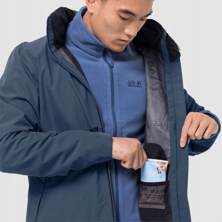 MĘSKA KURTKA PRZECIWDESZCZOWA JACK WOLFSKIN M Zapięcie zamek