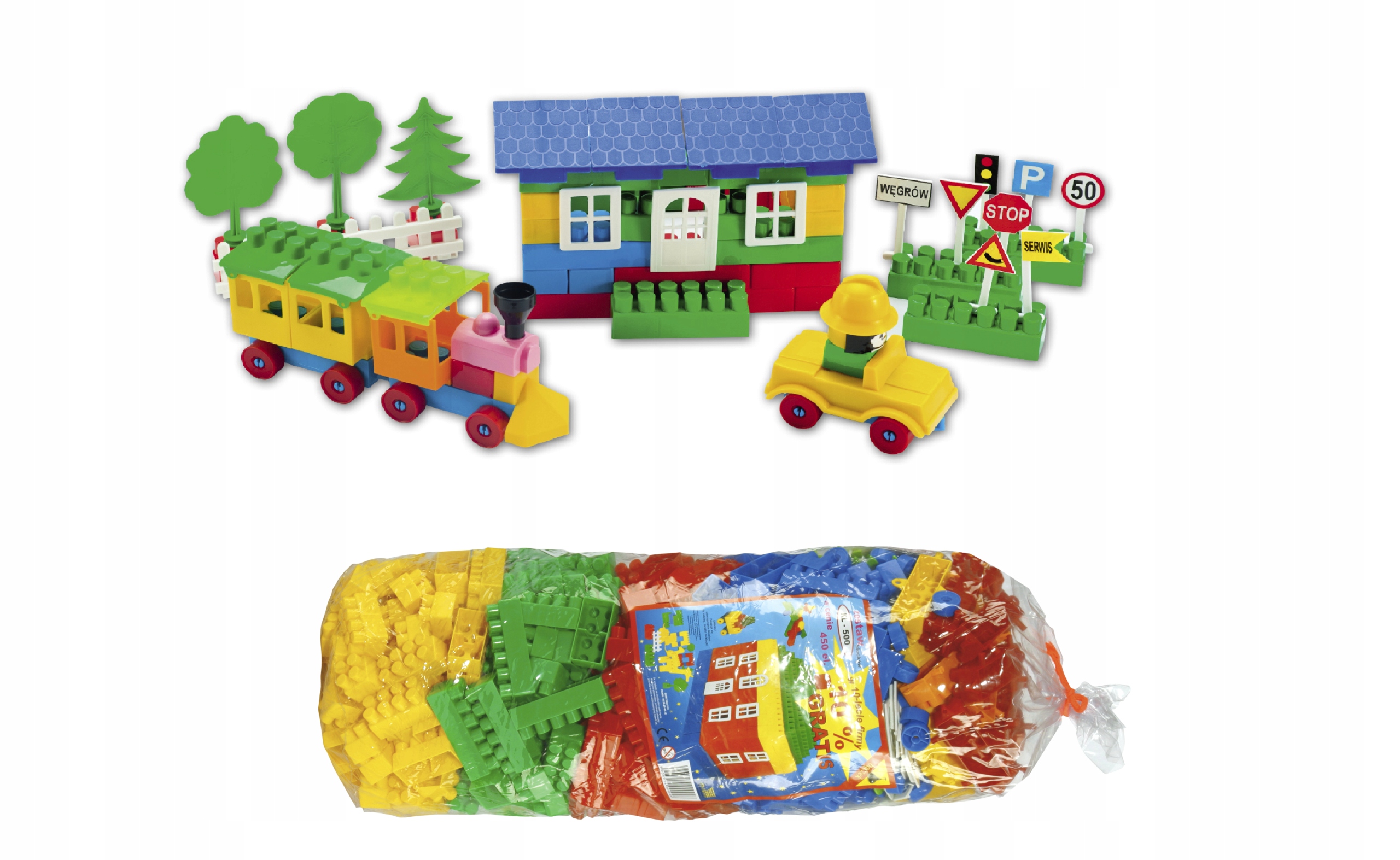 

Klocki konstrukcyjne Duże 500 El plastikowe Pl