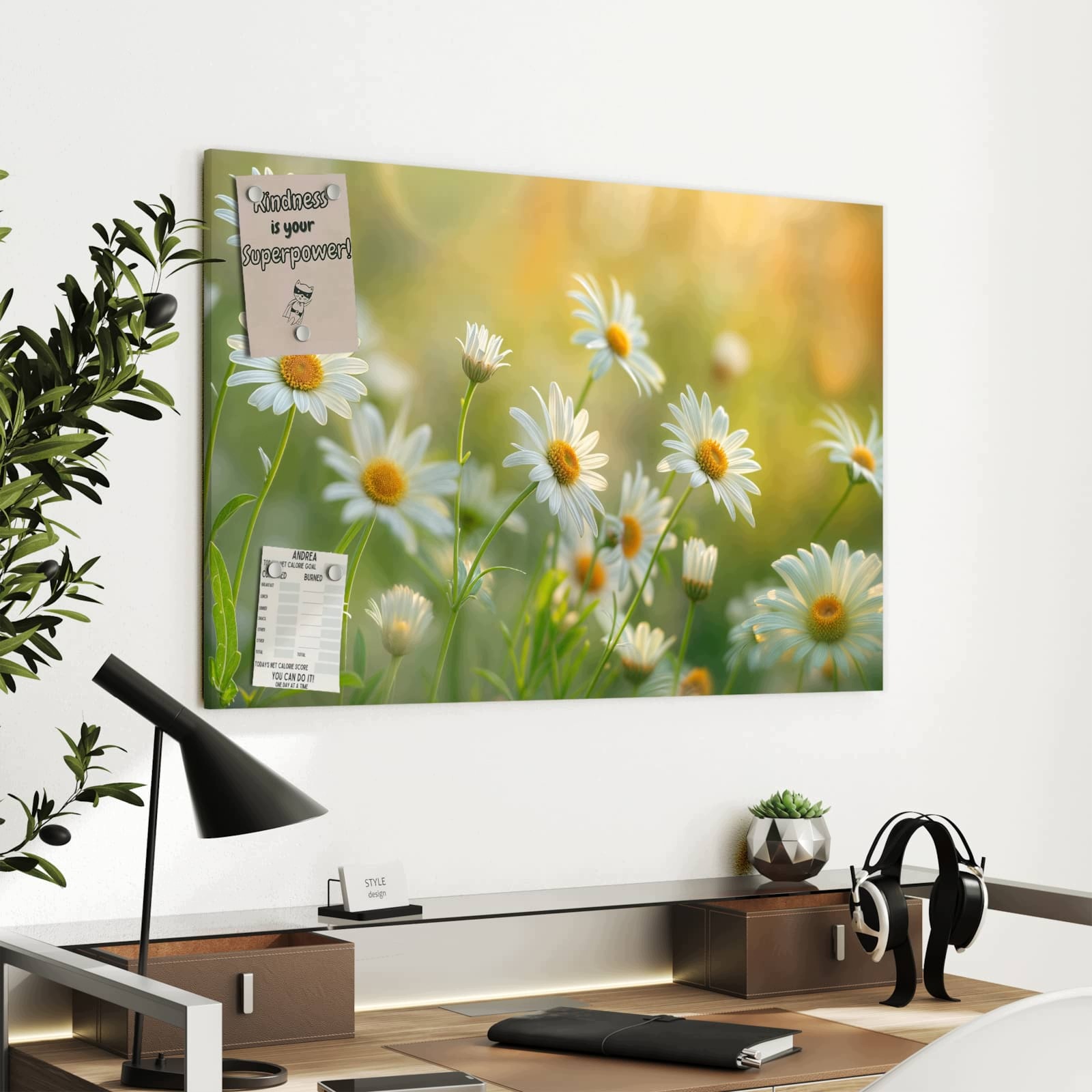 Magnetická tabule Kvetoucí Sedmikrásky 90 × 60 cm