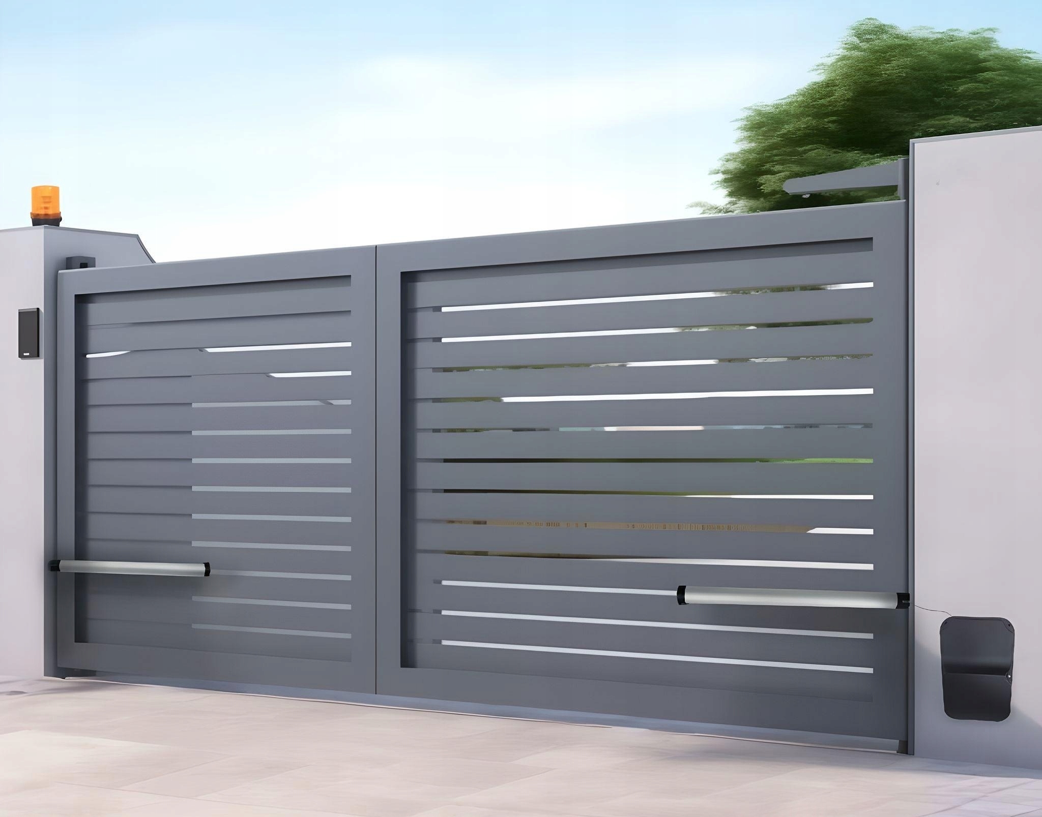 NAPĘD BRAMY DWUSKRZYDŁOWEJ WĄSKIE SŁUPKI MIK400 4 PILOTY AKUMULATOR GRATIS Marka Arm GATES