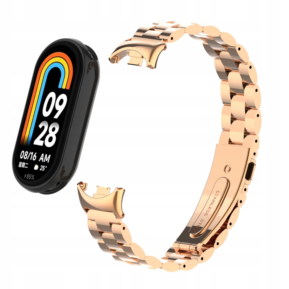 Pasek bransoleta Stalowa RabbitMob do Xiaomi Mi Smart Band 8/9/10 | Różowy Kod producenta Bransoleta do Smartband