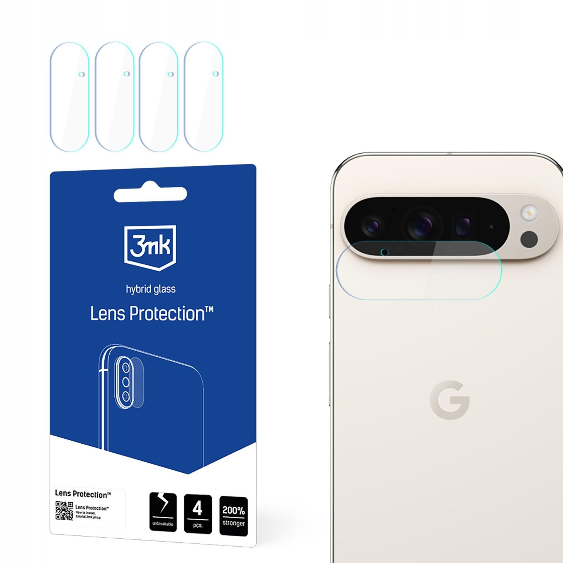 4x Szkło na obiektyw aparatu do Google Pixel 9 Pro XL 3mk Lens Protection