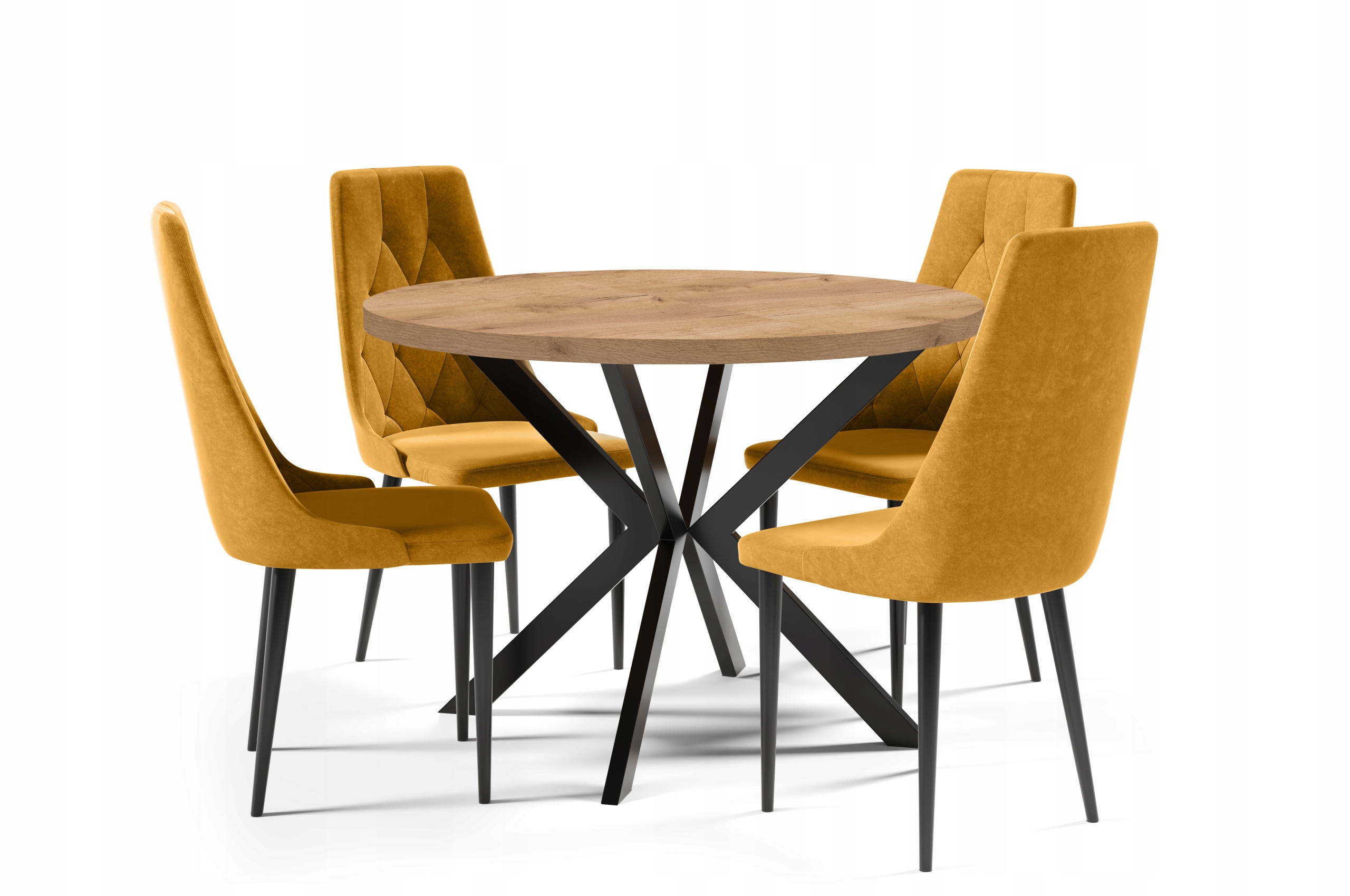 Zestaw stół z 4 krzesłami MORI LOFT nowoczesny Kolor korpusu stołu czarny