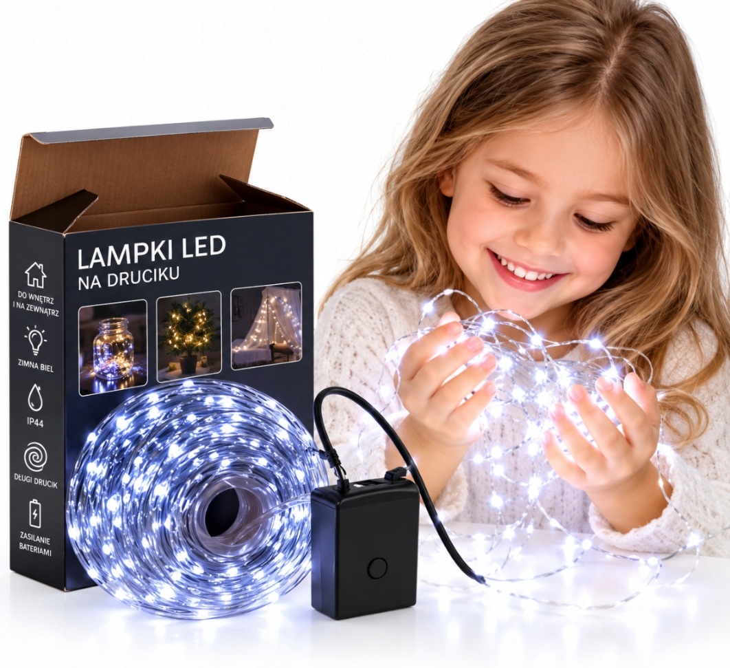 Led lampy 1000 diod 100 m studené bílé vánoční stromek zahrada balkon svátky