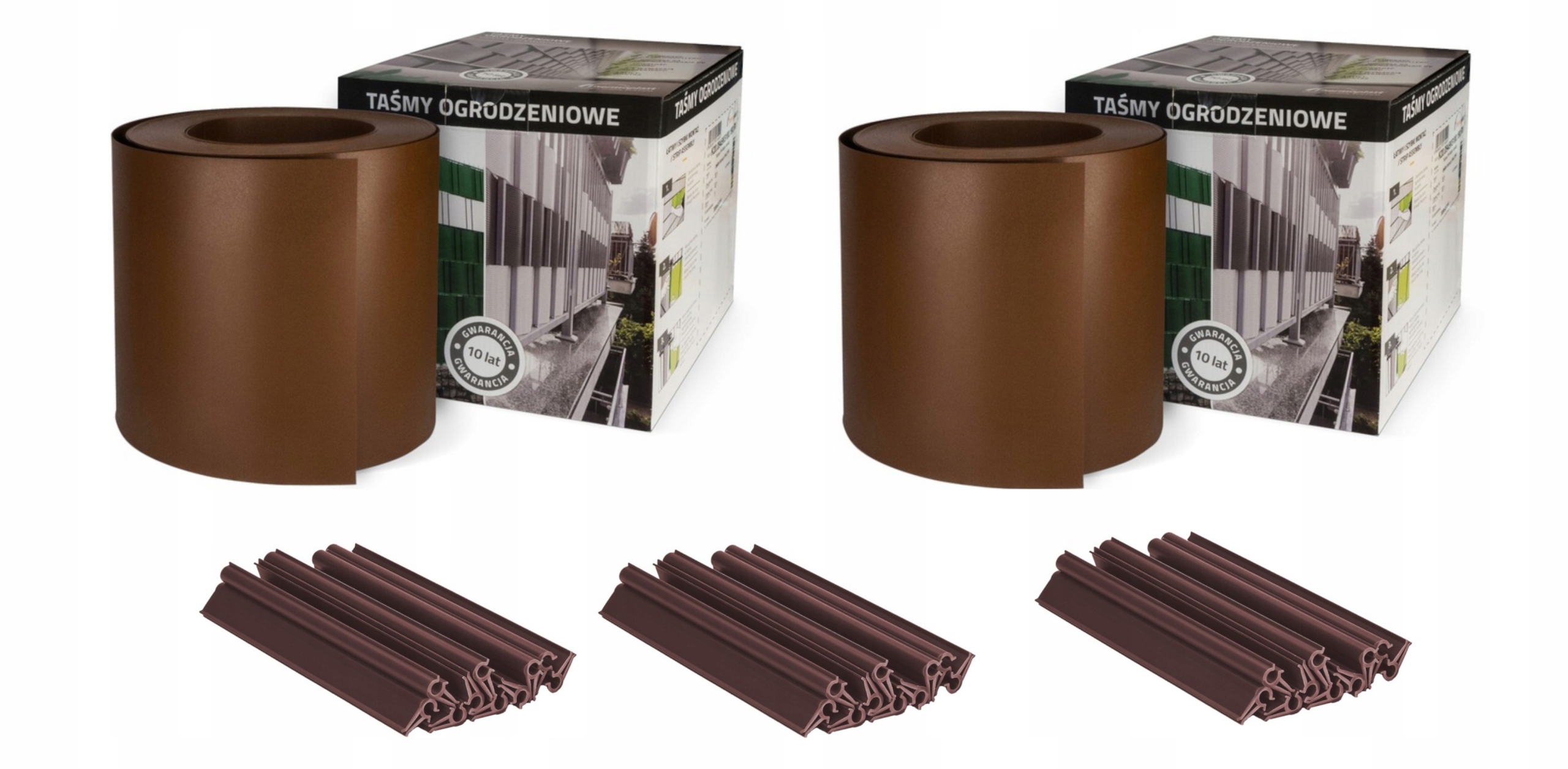 Dvě plotové pásky 19 cm x 26 m 30 ks, klipy bronzové