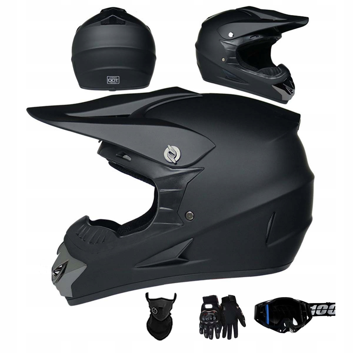 Motocyklová Přilba Lehká Enduro Quada Brýle Rukavice Maska XL