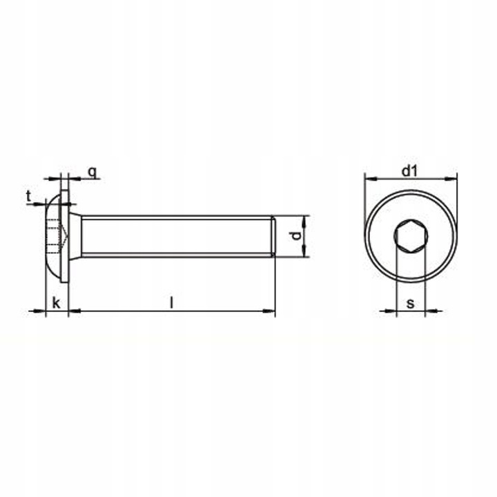 M6X20 ŚRUBA DO OWIEWEK IMBUS NIERDZEWNA ŚRUBY 100 Kolor srebrny