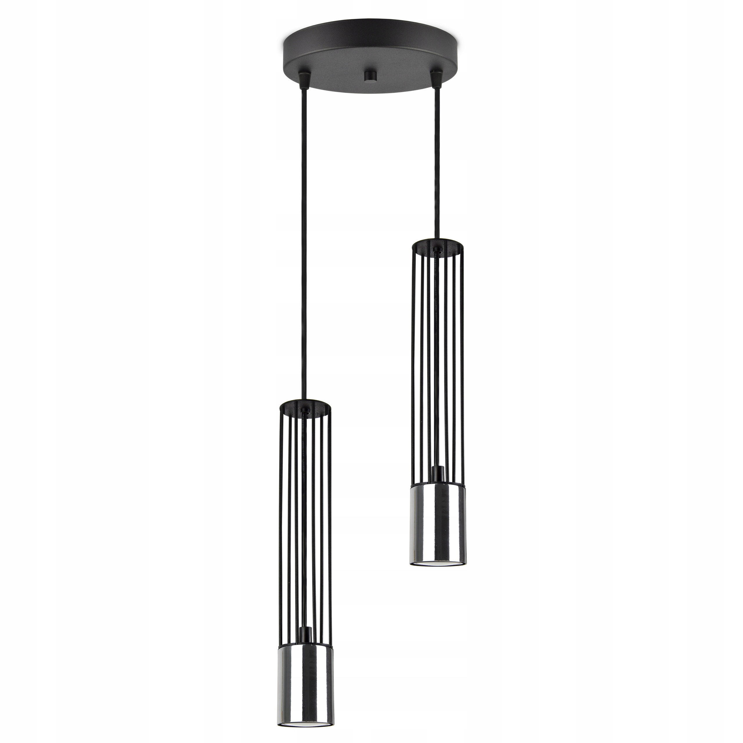 

Lampa Wisząca Żyrandol Tuby Druciane Chrom Złoty