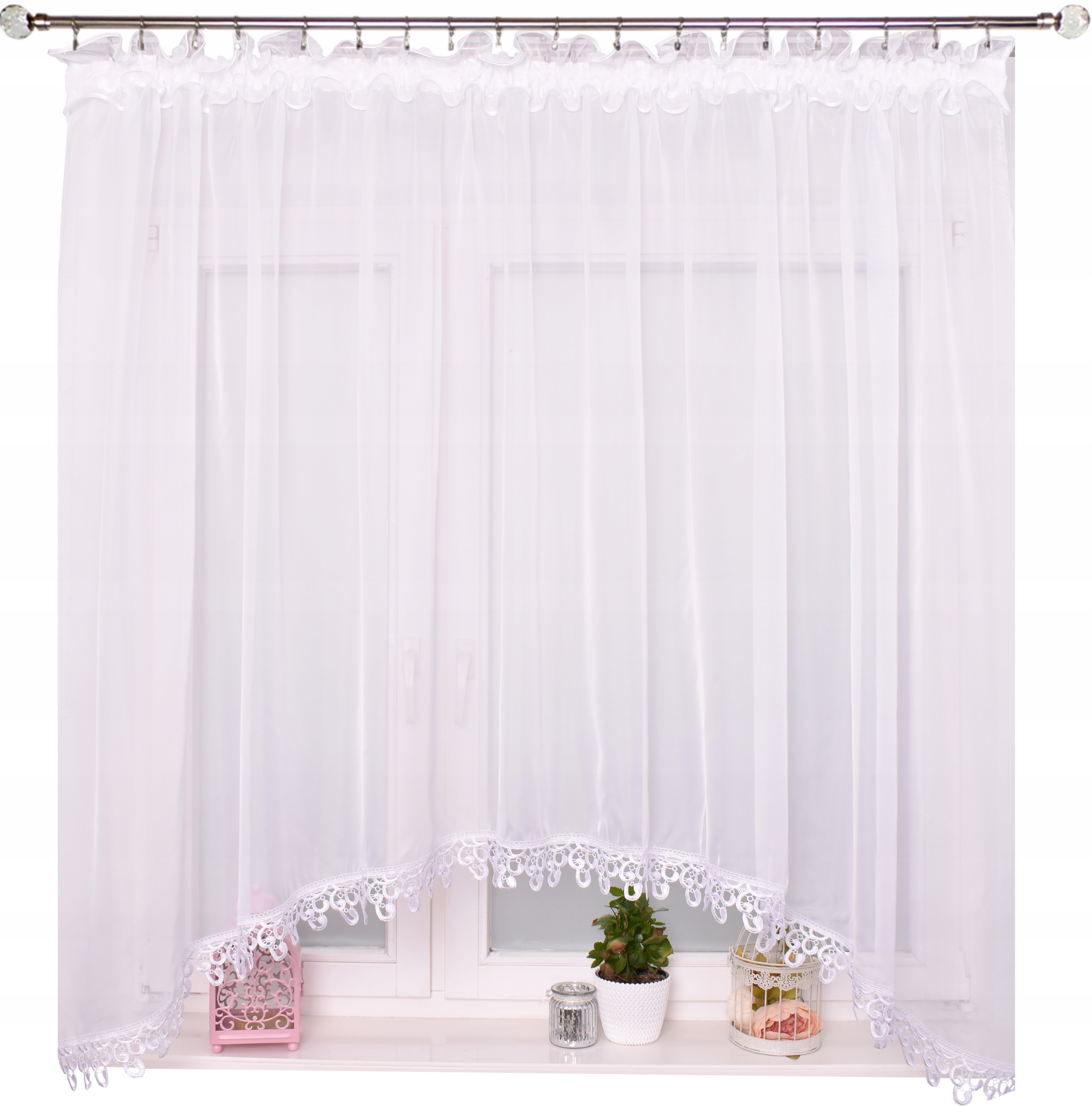 

Firana Łuk gipiura Woal 300x120 koronka Piękna