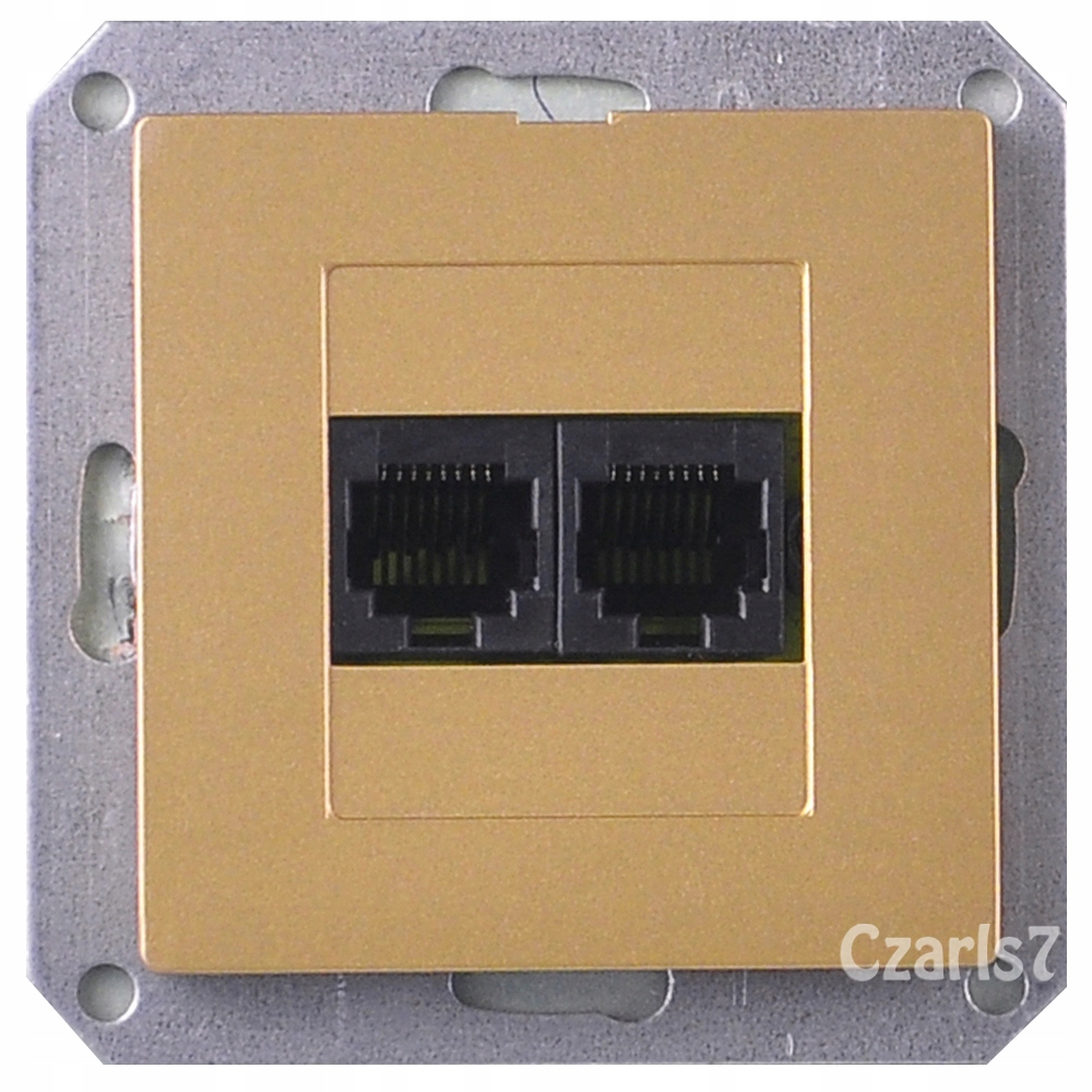 

Gniazdo Internetowe Podw. RJ45 KAT.6 Premium Złote