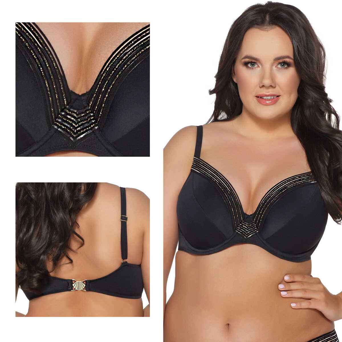 Ava Plavková podprsenka měkká podprsenka k oblečení Sk 209 černá 85D