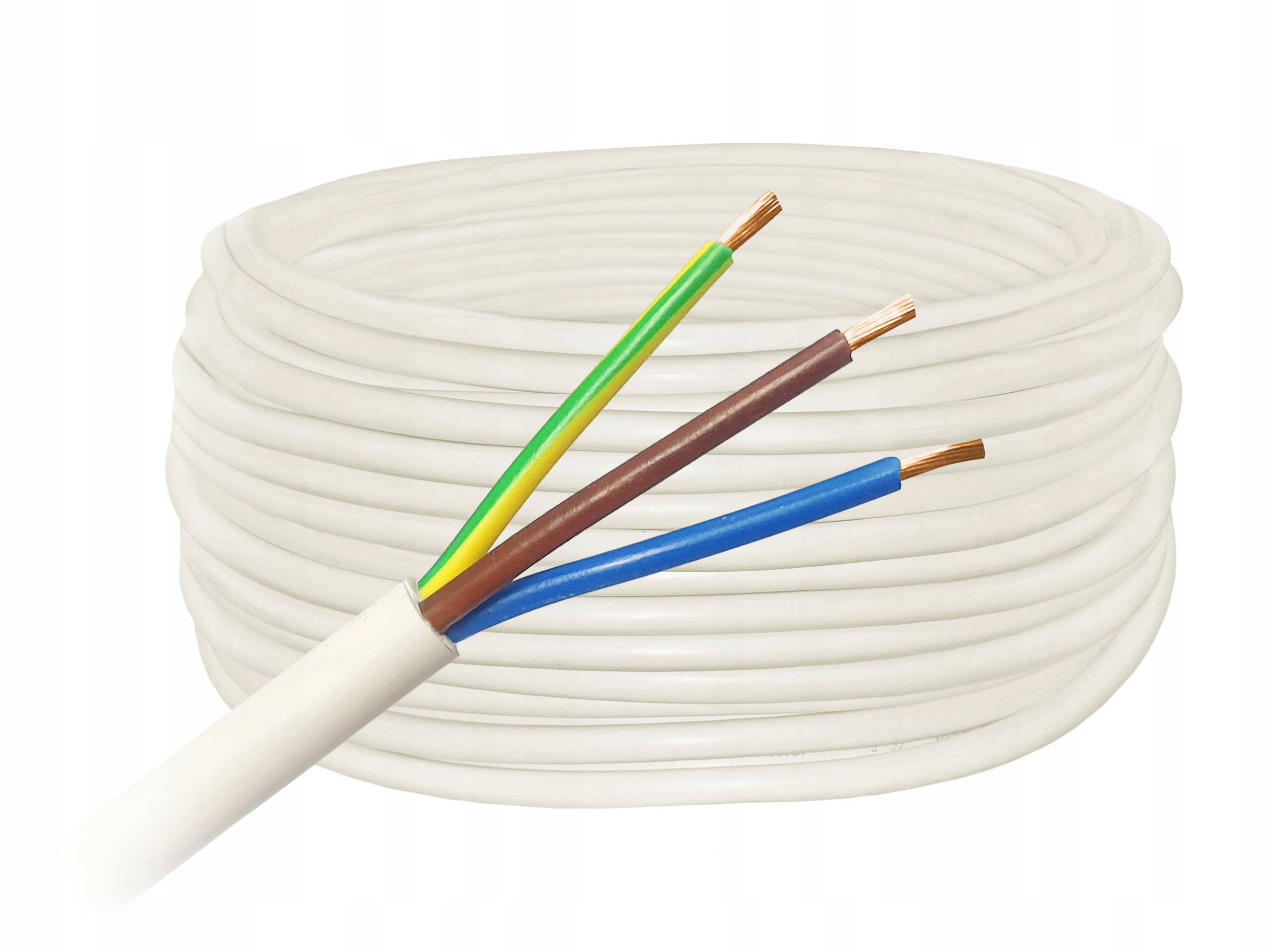 Przewód w lince OMYżo 3X1,5 H03VV-F Biały Elektrokabel 1szt.=100m