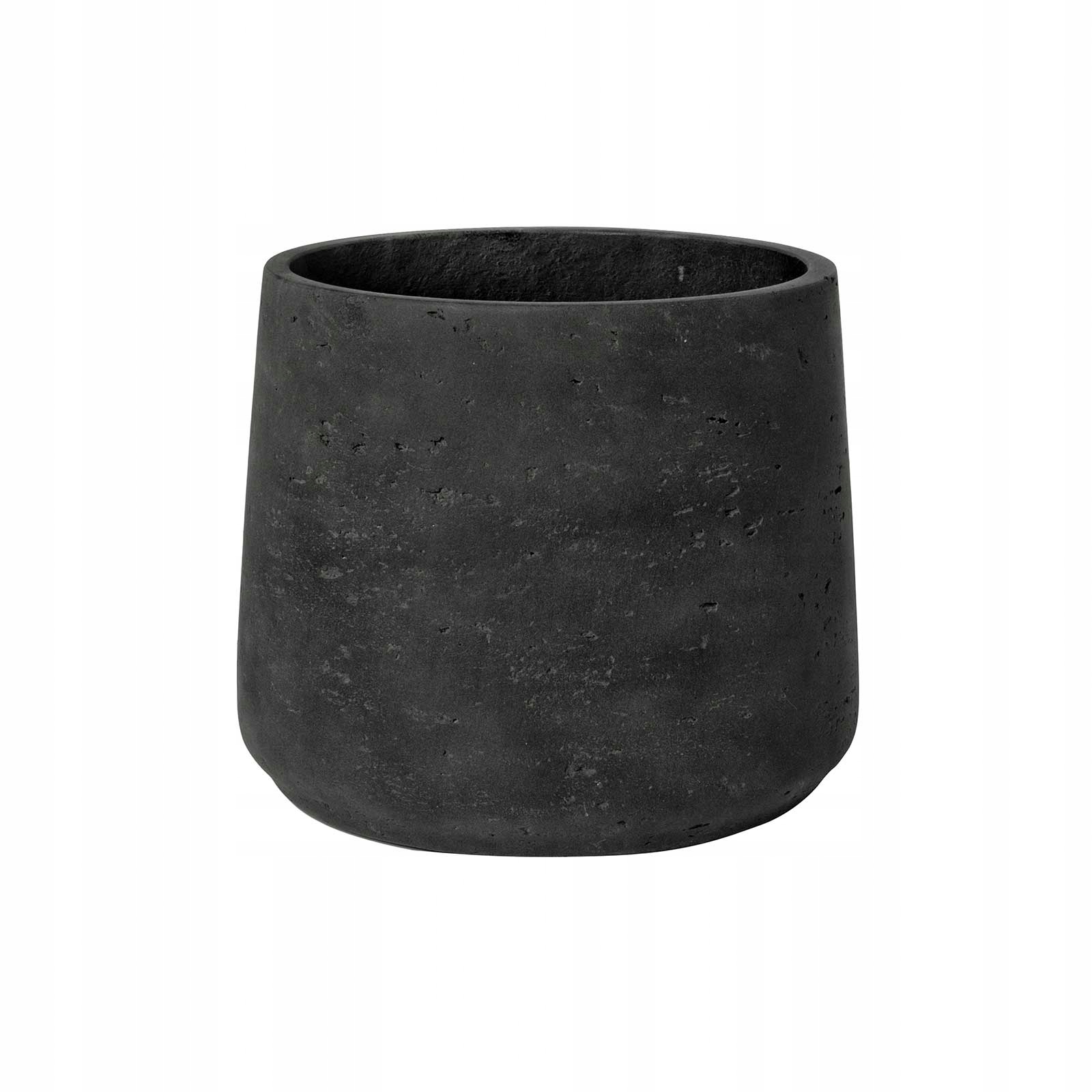 

Czarna kamienna donica Patt 34/28cm czarne osłonki