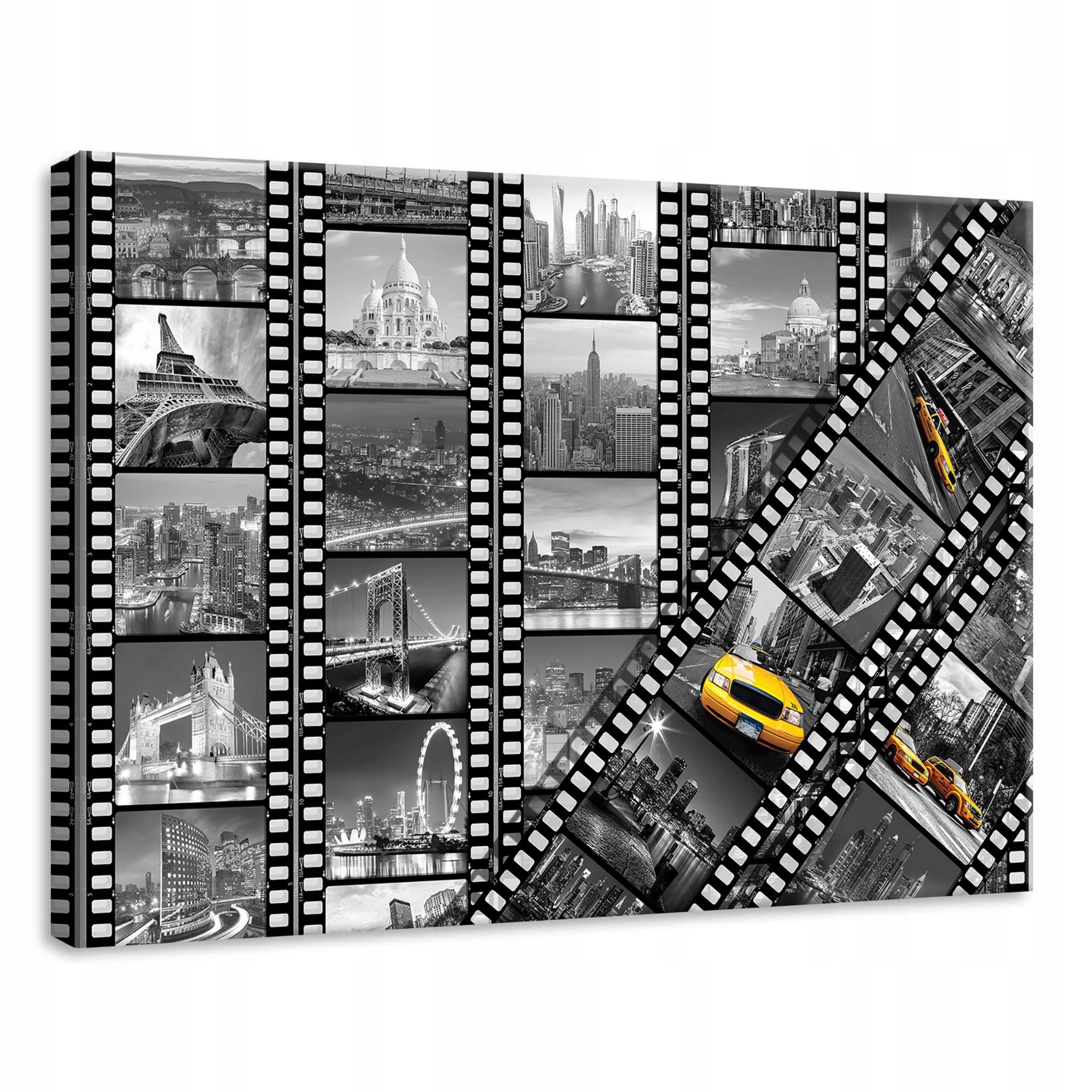 Obraz 70x50 Černobílý film New York taxi cestování městský kontrast