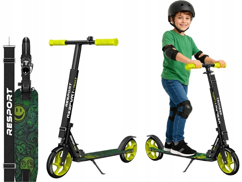 Hulajnoga Miejska Składana Dziecięca Regulowana Wysokość 100KG 200MM ABEC-7