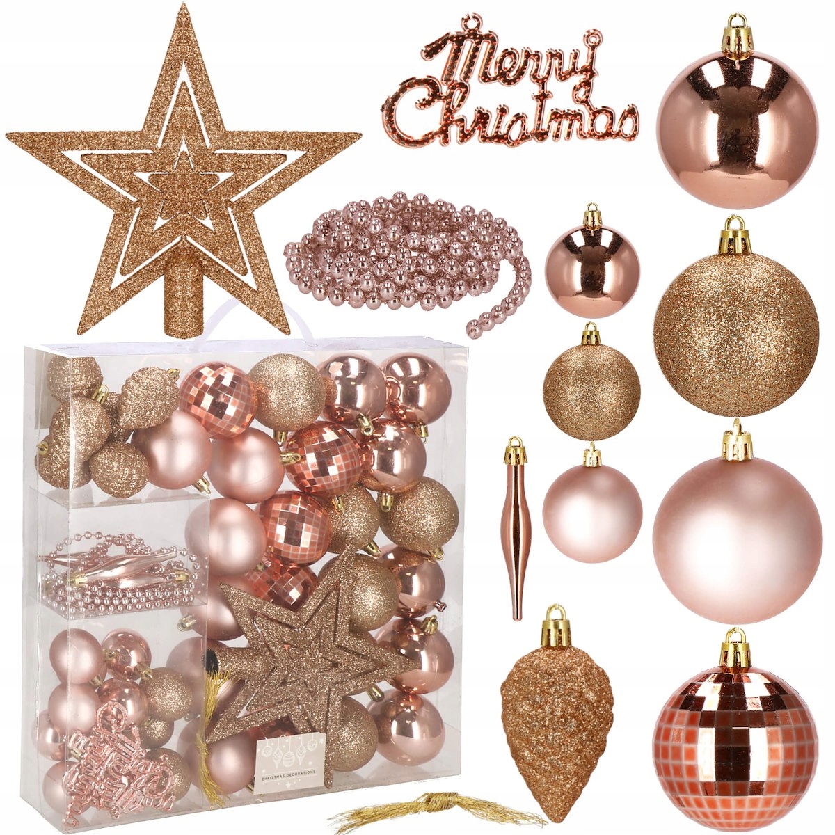 

Bombki Choinkowe 51SZT Komplet Na Choinkę Rose Róż