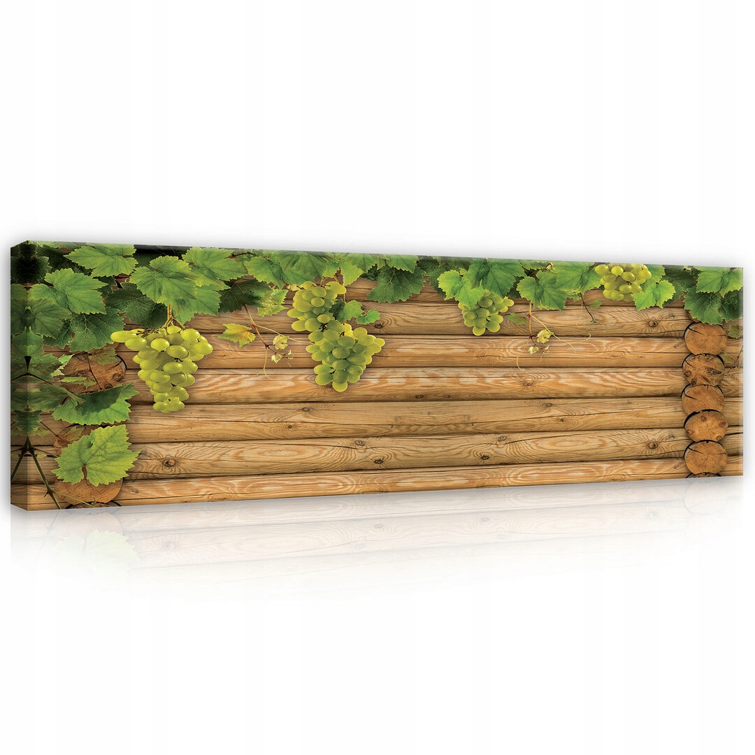 Obraz 145x45 Hroznové Víno ratolest dřevěná stěna listy příroda léto