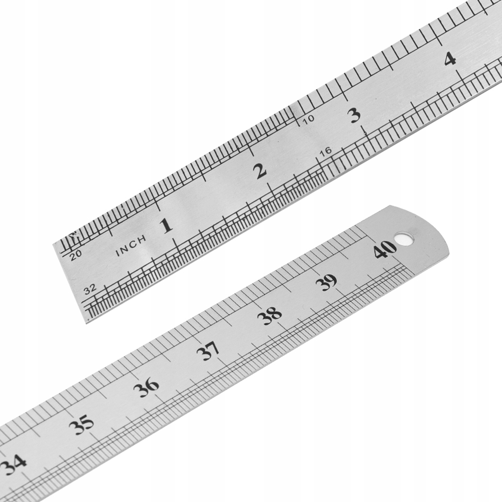 LINIJKA MIARA METALOWA DWUSTRONNA 100 CM / 40 CALI TRWAŁA Stan opakowania oryginalne