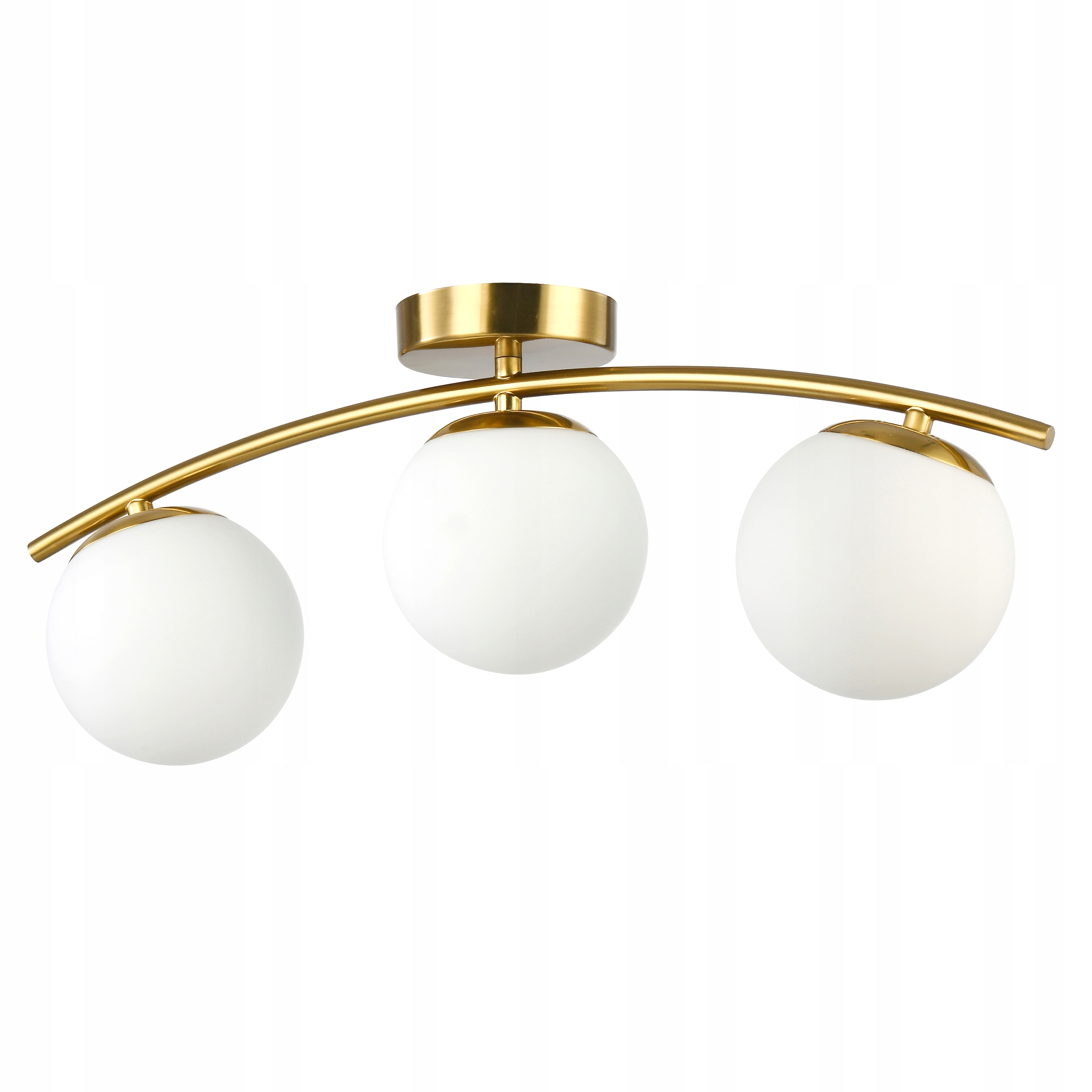 Závěsné stropní svítidlo lustr skleněná koule 3x E27 Loft 51 cm zlatá bílá