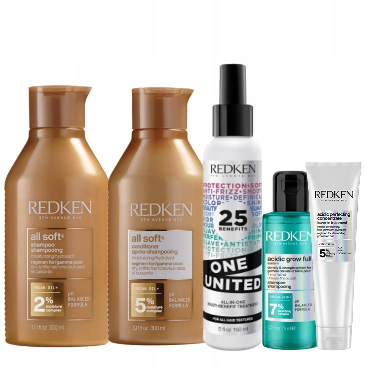 Redken All Soft šampon kondicionér sprej termoochrana sada pro suché vlasy
