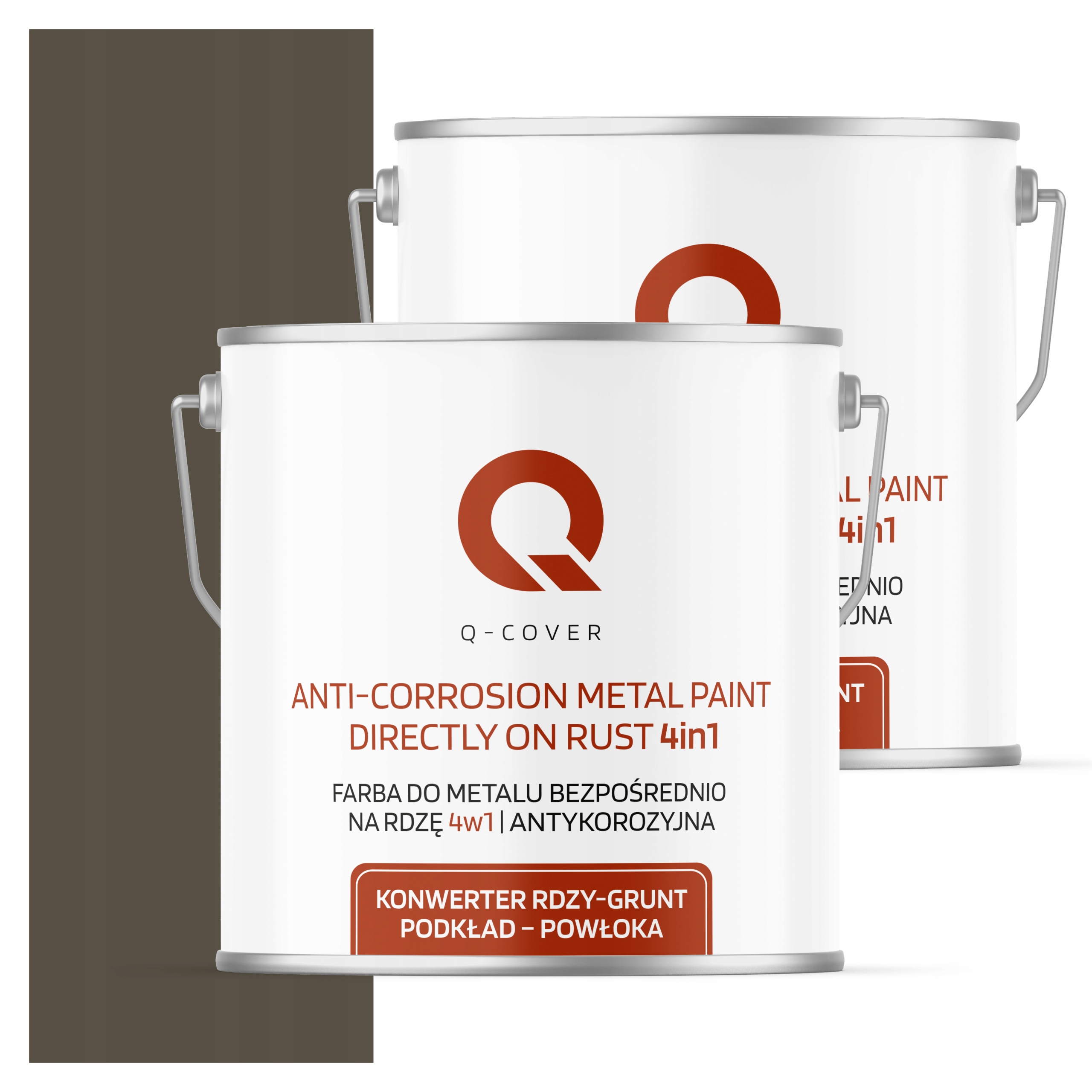 Farba Priamo na hrdzu Metal Aluminium Oceľ 5L 4v1 Satén Šedá Hnedá