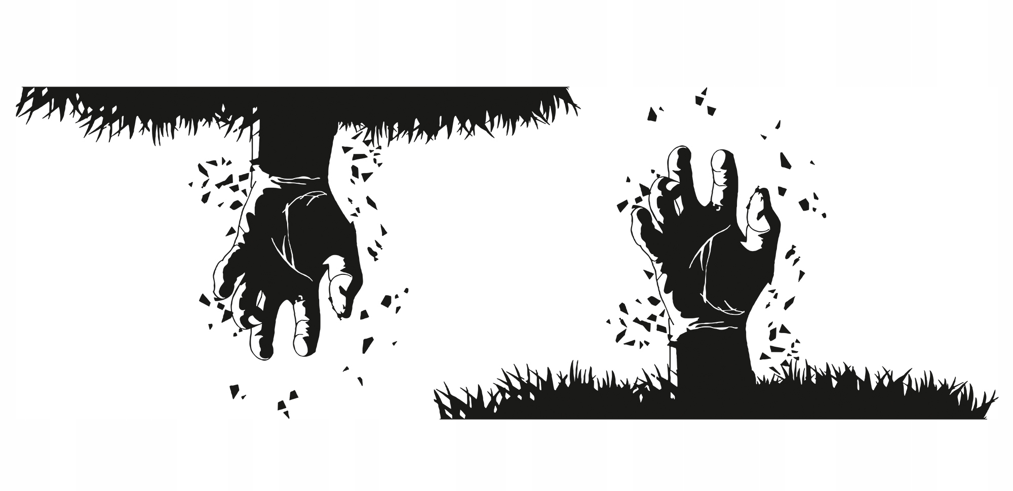 2X NAKLEJKA NA SAMOCHÓD ZOMBIE HAND 145x85cm Producent MGDesign