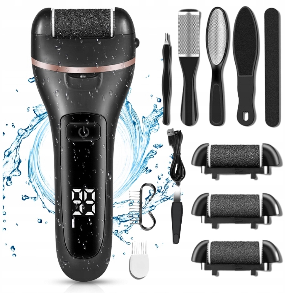 Elektrický Pilník Na Paty A Nohy Struhadlo Bruska Bezdrátová Sada 3 Válečků