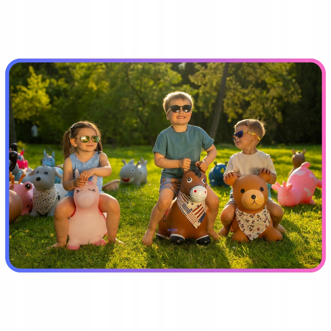 Skoczek Gumowy Dla Dzieci JEDNOROŻEC Kolorowa Grzywa Sun Baby 12 m+ Materiał guma