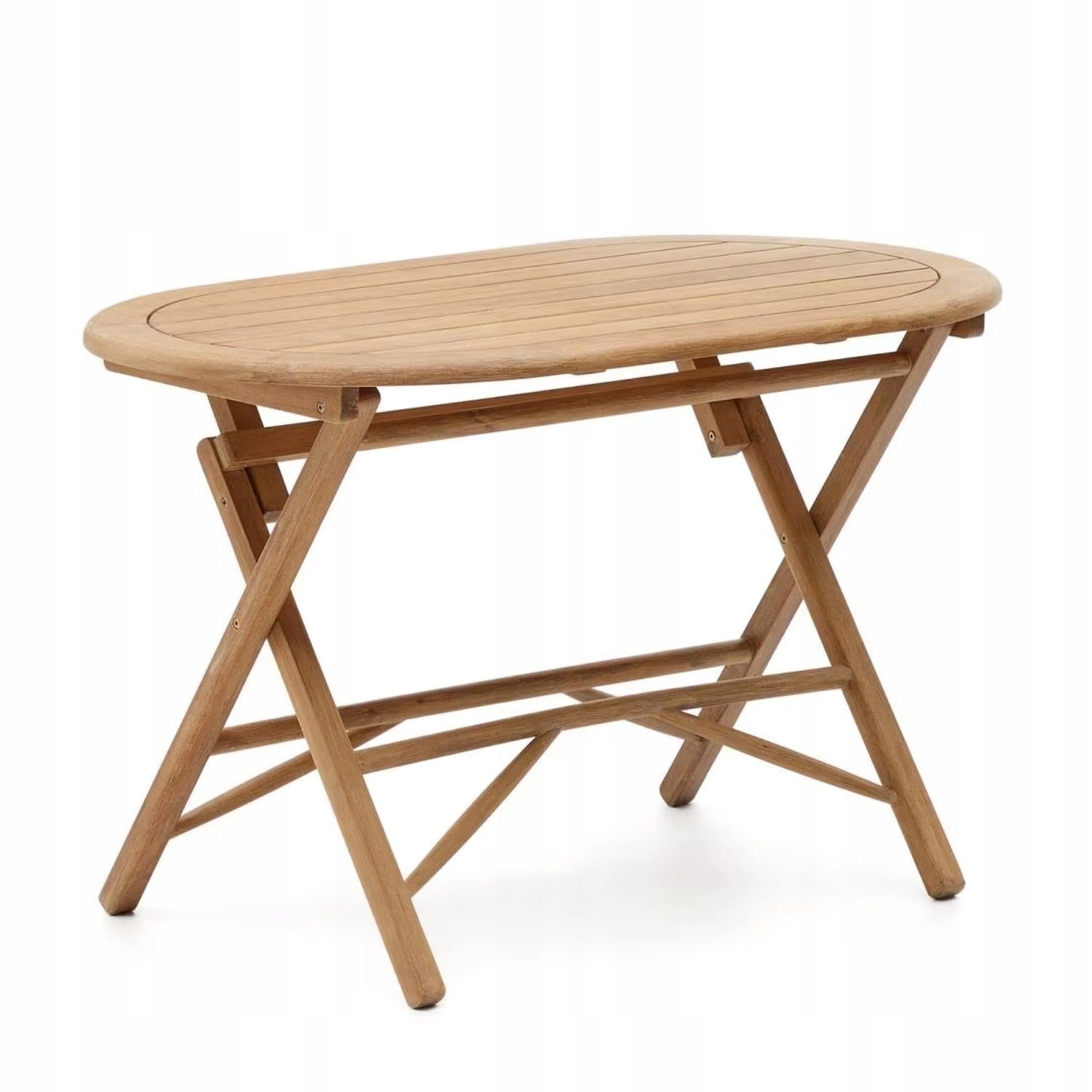 Skladací stôl Kave Home Dandara drevený záhradný do interiéru 70 x 120 cm