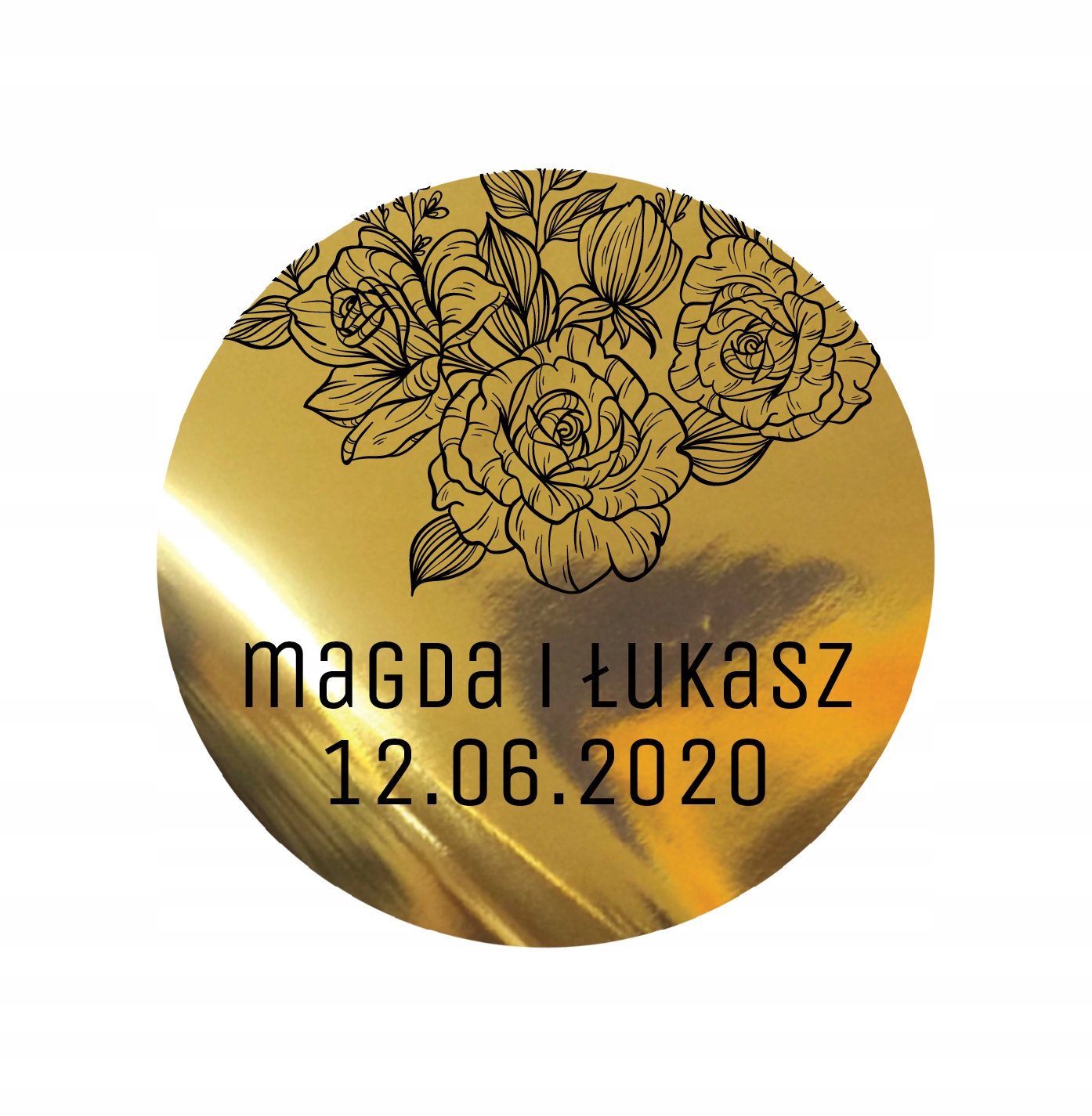 

Naklejki Złote Weselne ślub dziękujemy Imienne