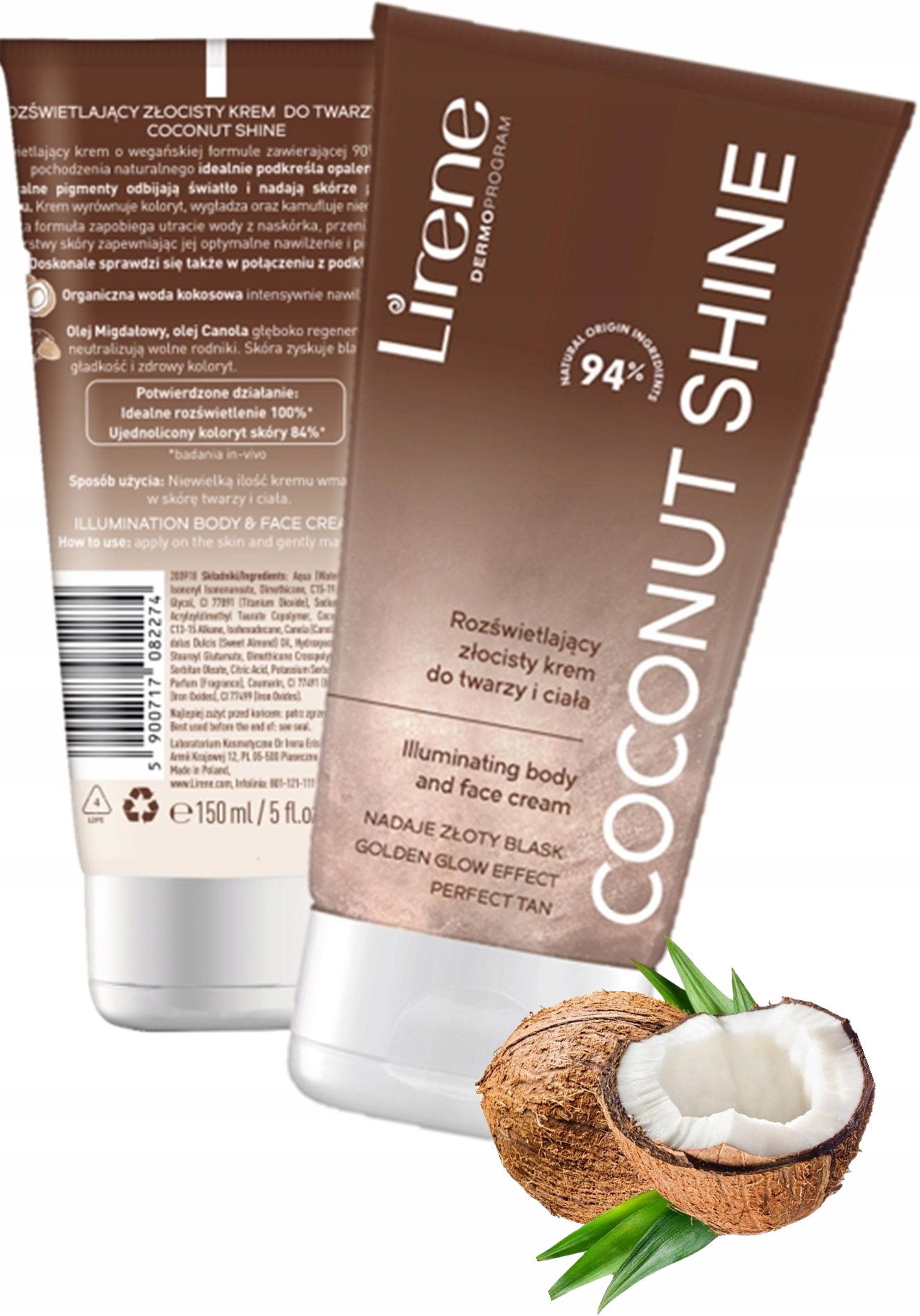 

Lirene Krem Rozświetlający Coconut Shine Złocisty