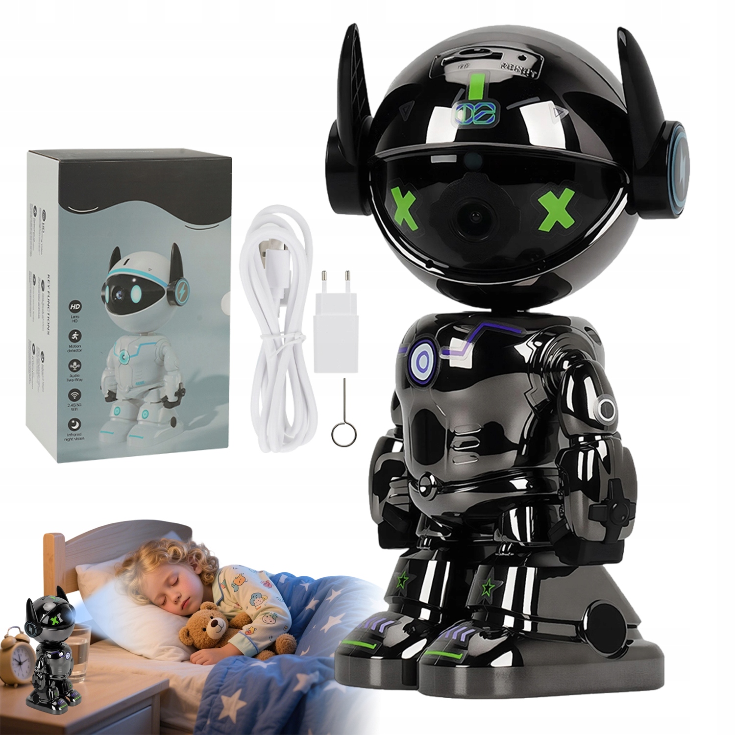 Otočná Ip Kamera 360° Wifi Monitor Pro Děti A Zvířata S Upozorněním