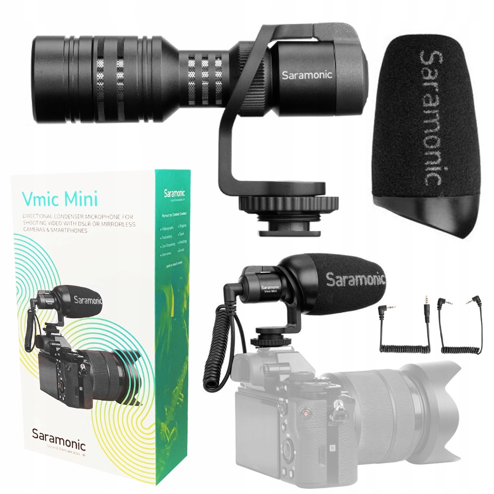 SARAMONIC Vmic Mini mikrofon pojemnościowy do aparatu kamery osłona