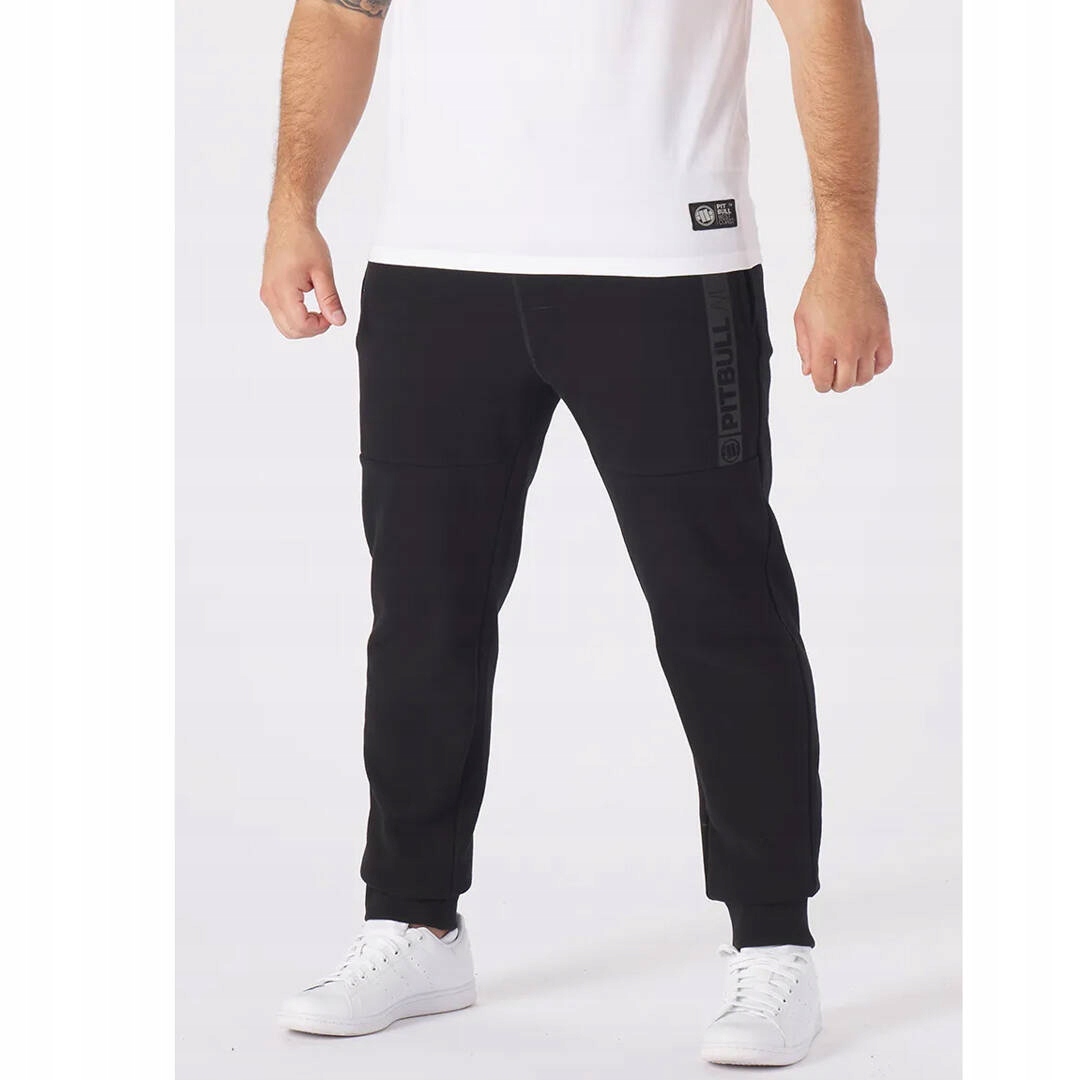 Spodnie dresowe bawełniane męskie Pit Bull New Hilltop Czarne r. M Długość nogawki długa