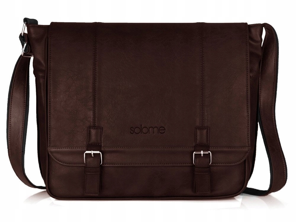Polská Hnědá Pánská Taška Přes Rameno S Dokumenty Solome, Moderní Aktovka